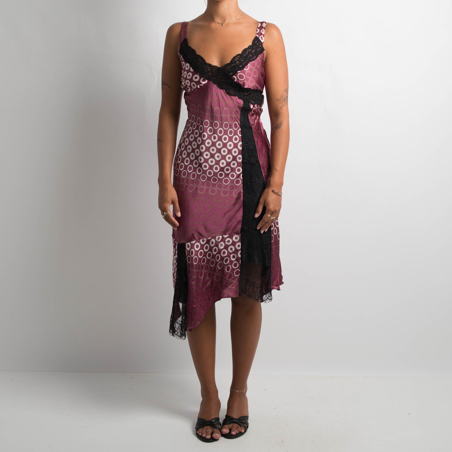 PATTERNED ASYMMETRIC DRESS