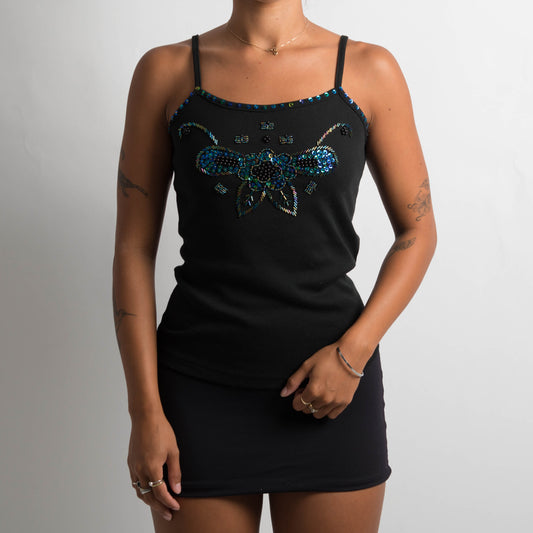 BLACK BEADED CAMISOLE