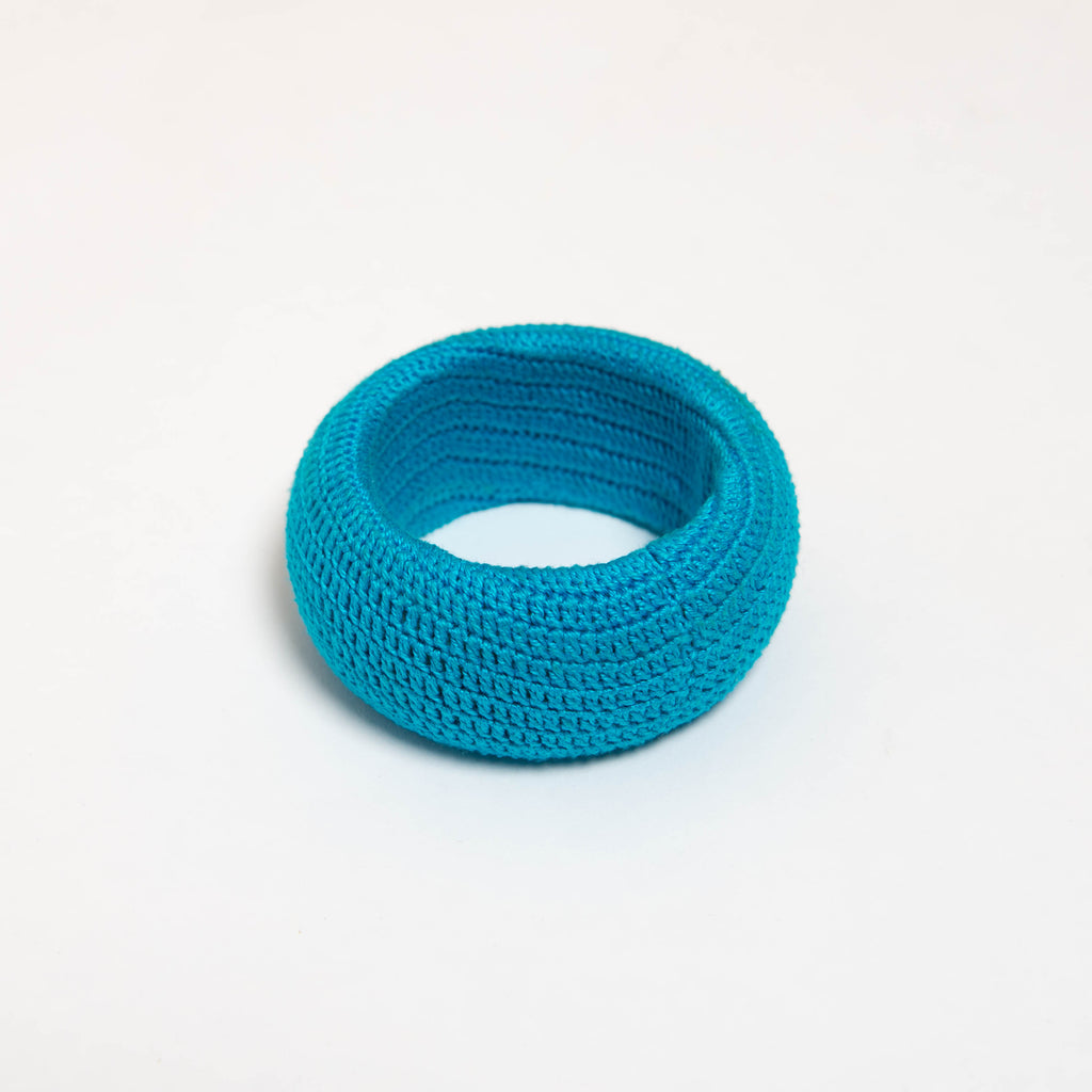 BLUE CROCHET BANGLE
