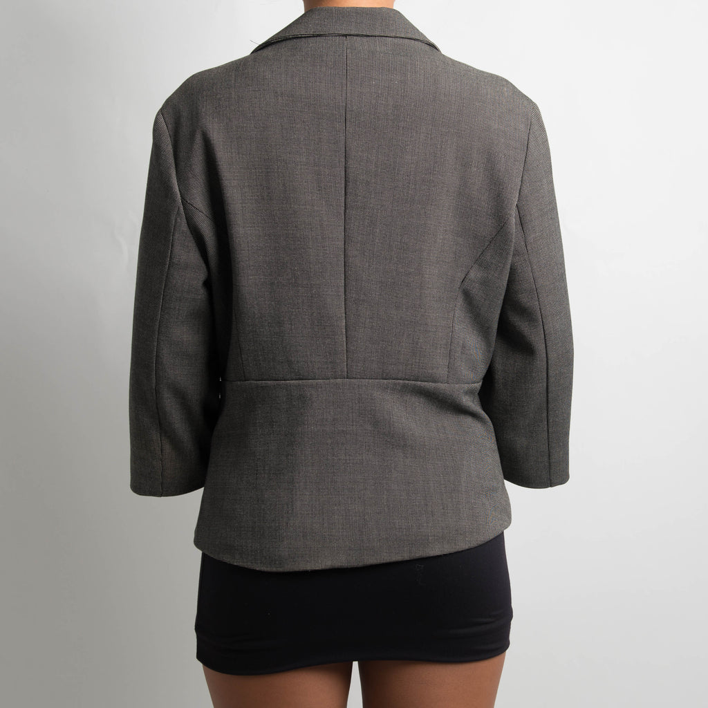 CHARCOAL 3/4 SLEEVE BLAZER