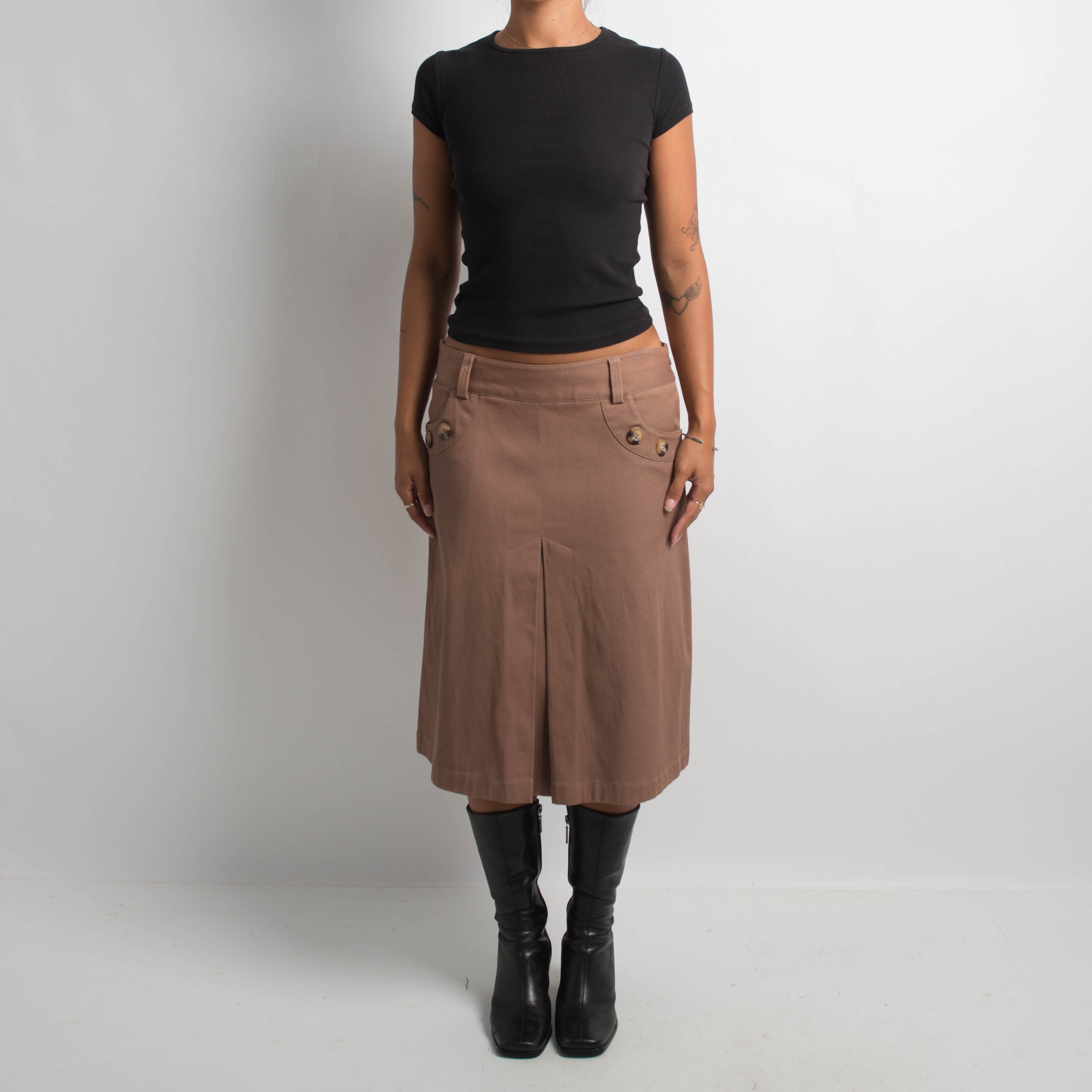 TAN MIDI SKIRT