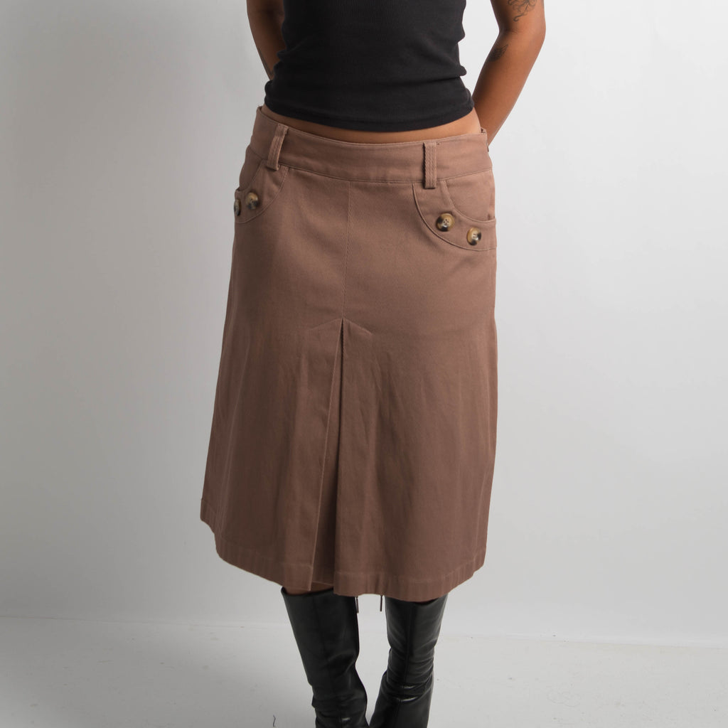 TAN MIDI SKIRT