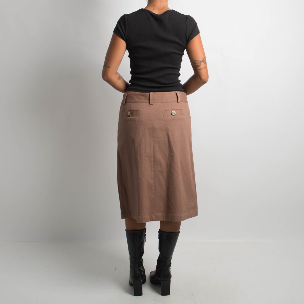 TAN MIDI SKIRT