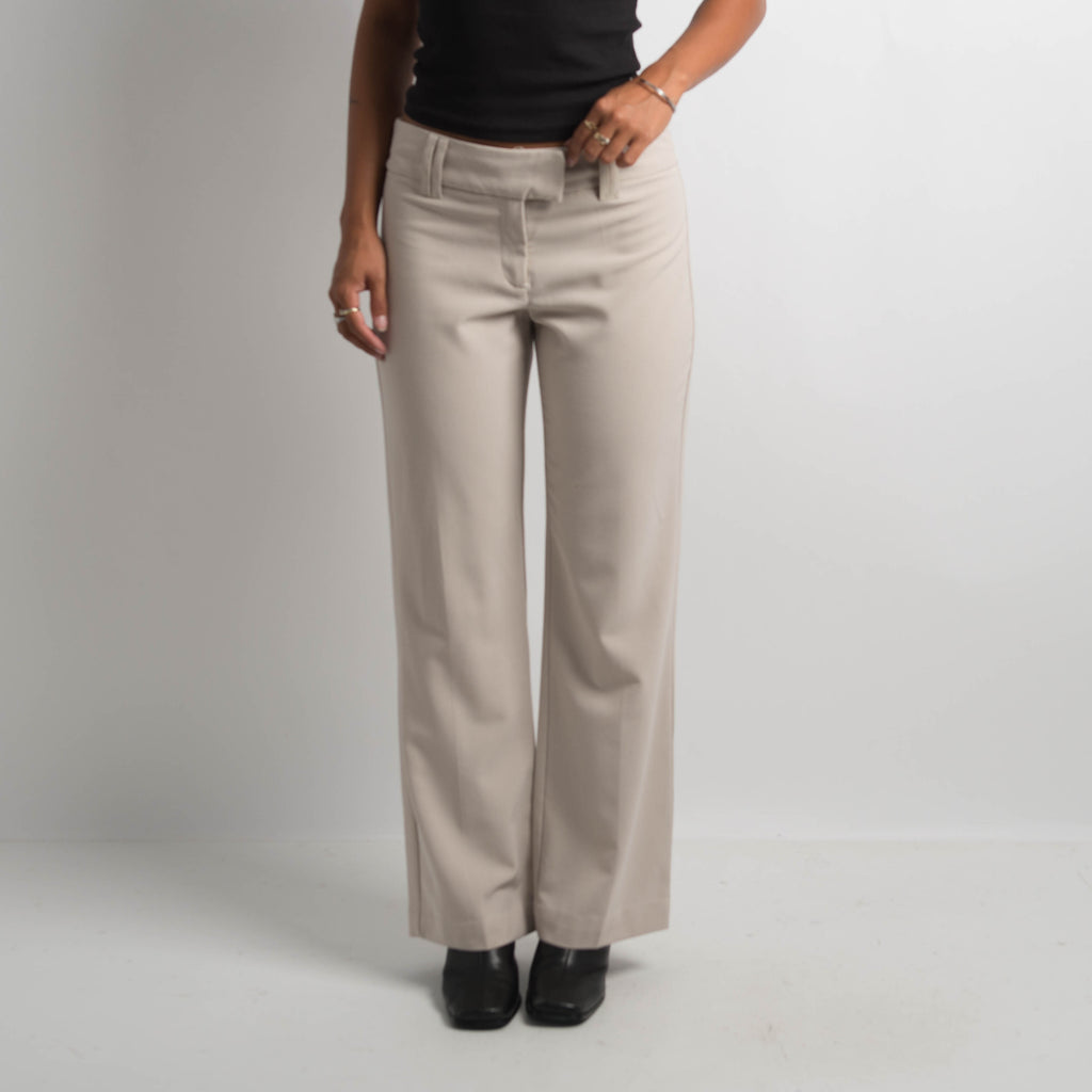 CREAM BOOTCUT TROUSERS