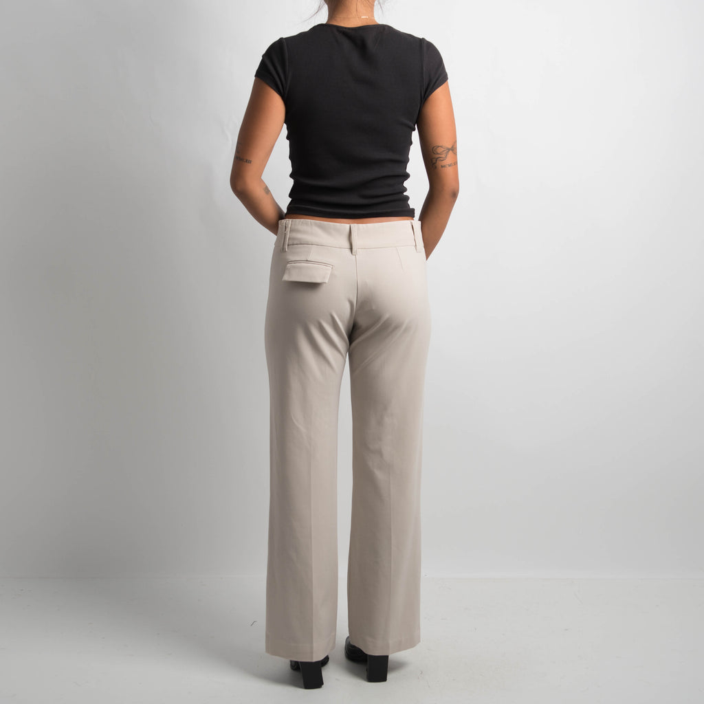 CREAM BOOTCUT TROUSERS
