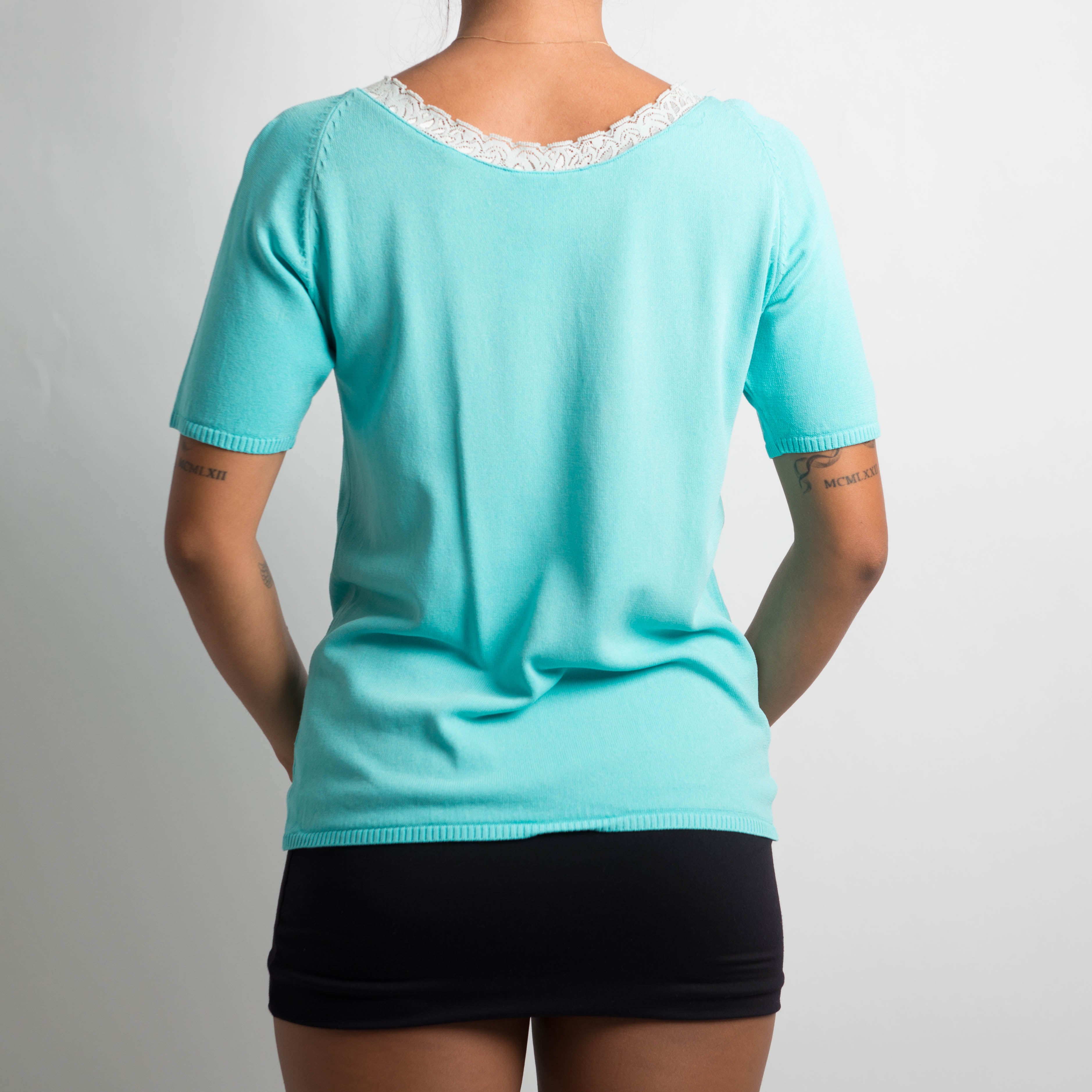 TURQUOISE KNIT TOP
