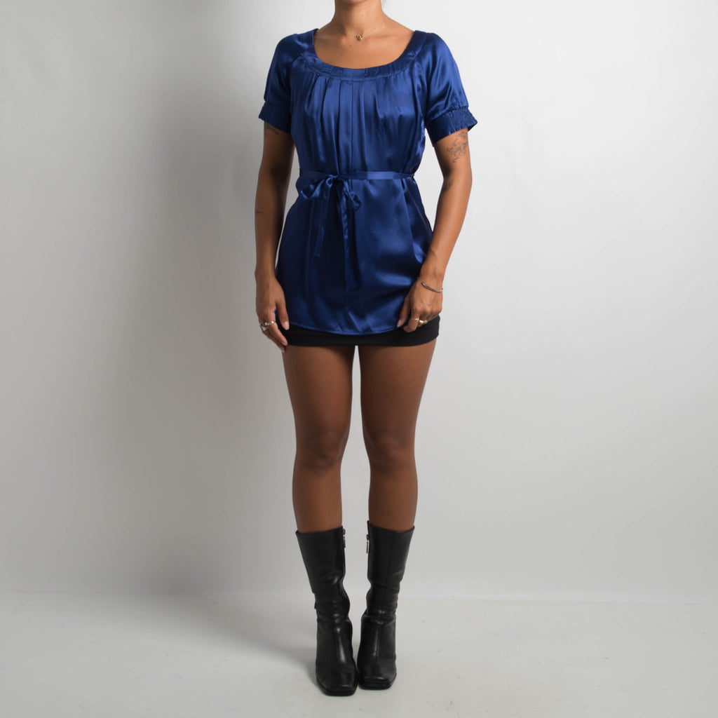 ROYAL BLUE SILK TOP