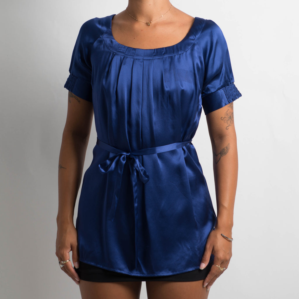 ROYAL BLUE SILK TOP