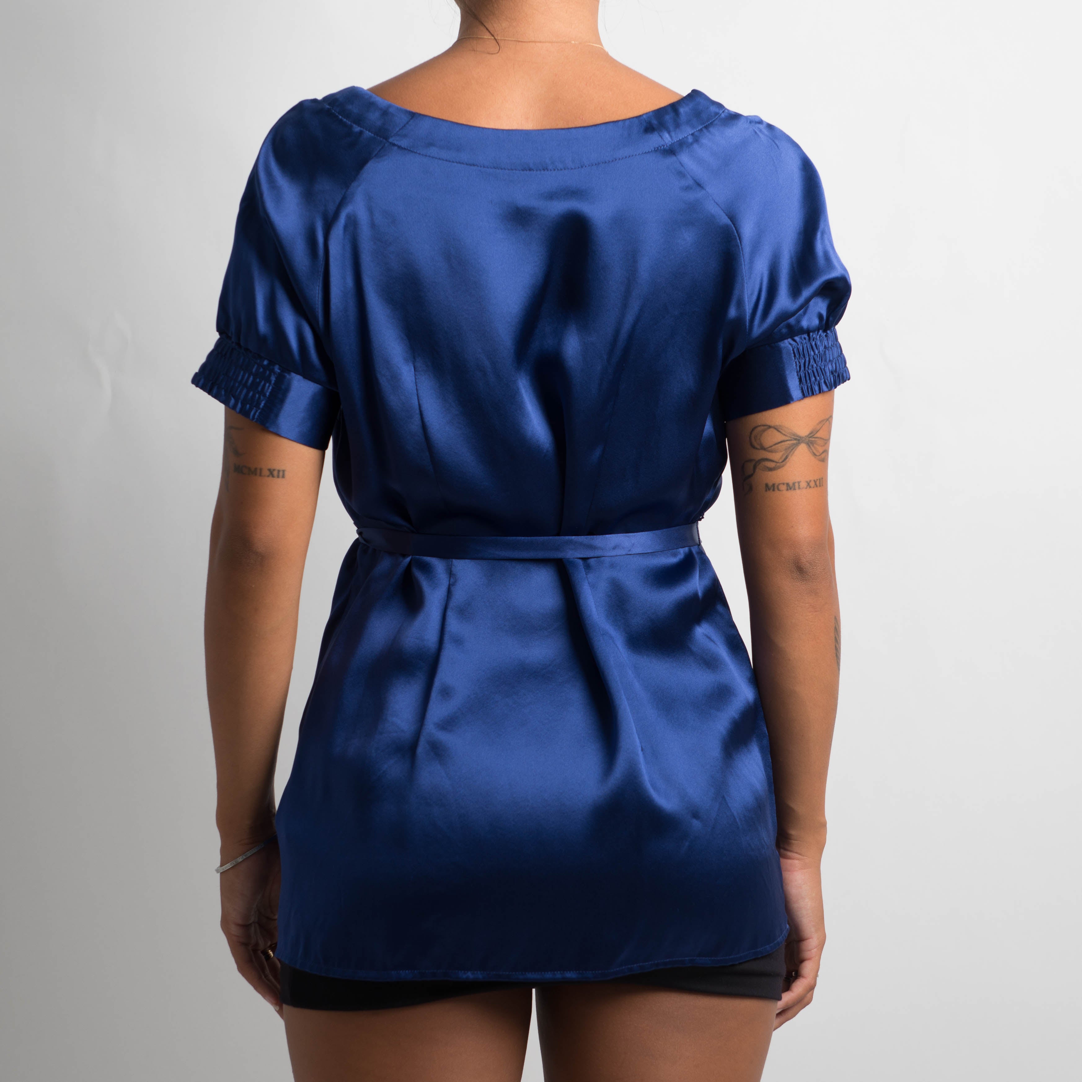 ROYAL BLUE SILK TOP