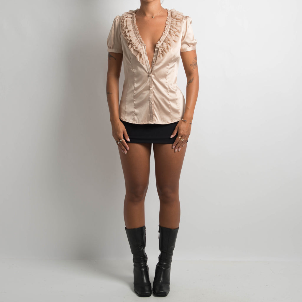CHAMPAGNE SATIN BLOUSE