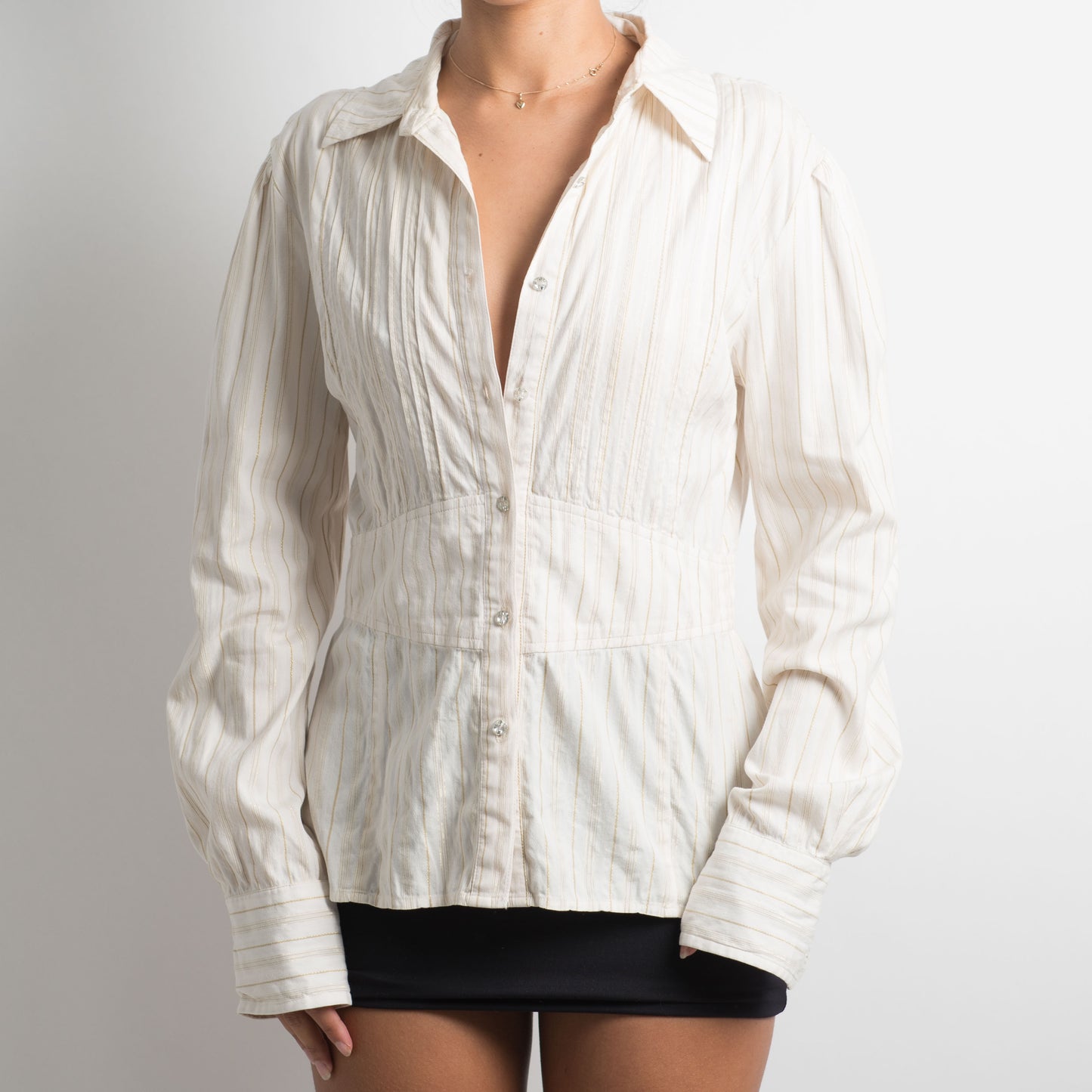 BLOUSE BLANCHE À RAYURES