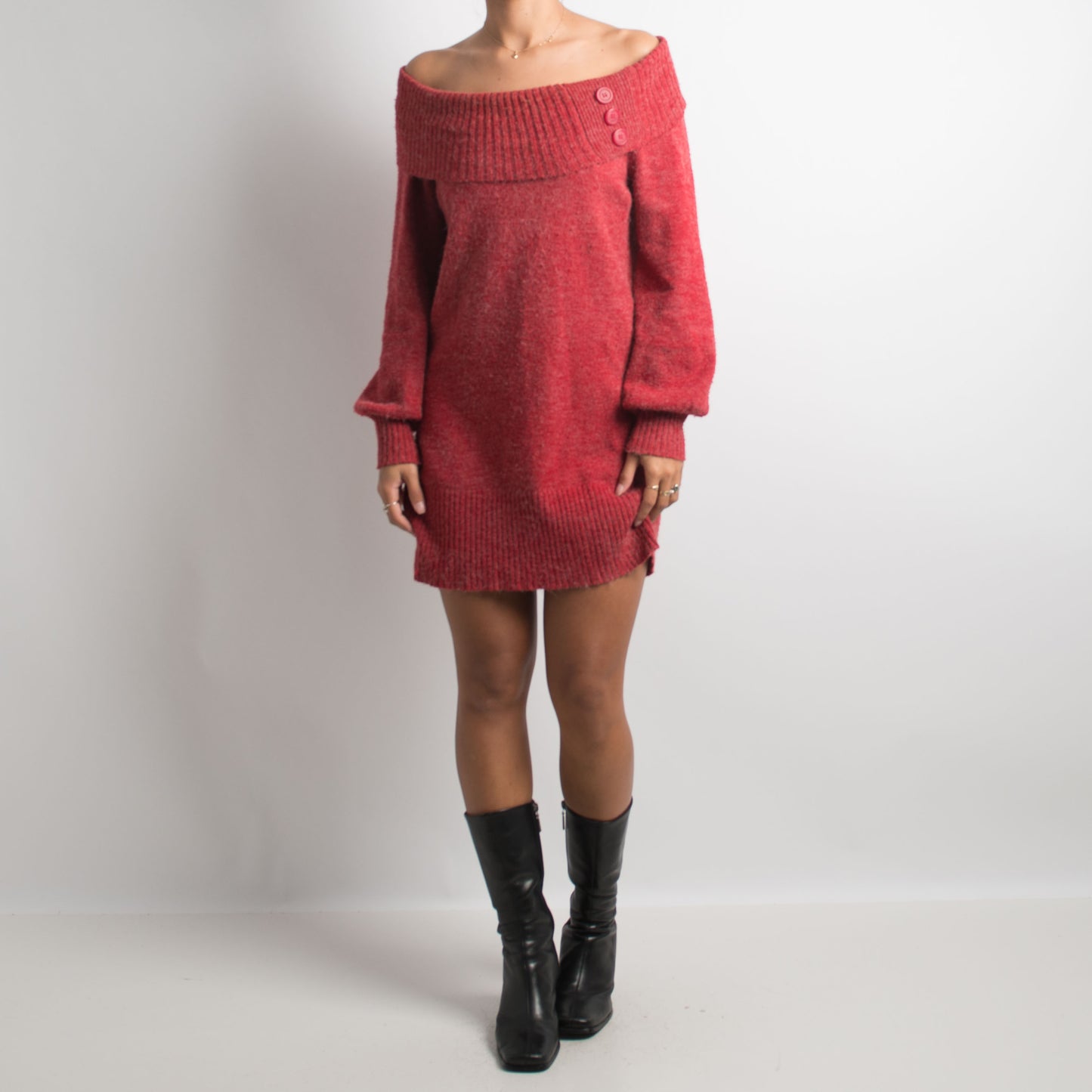 ROBE EN TRICOT FRAMBOISE