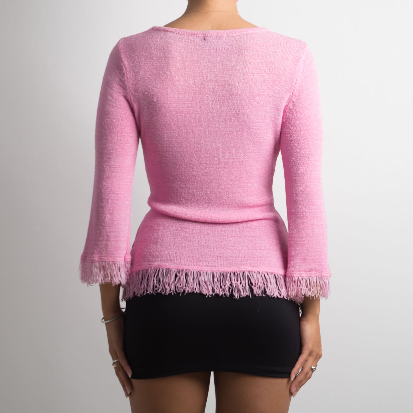 PINK FRINGE LONG SLEEVE