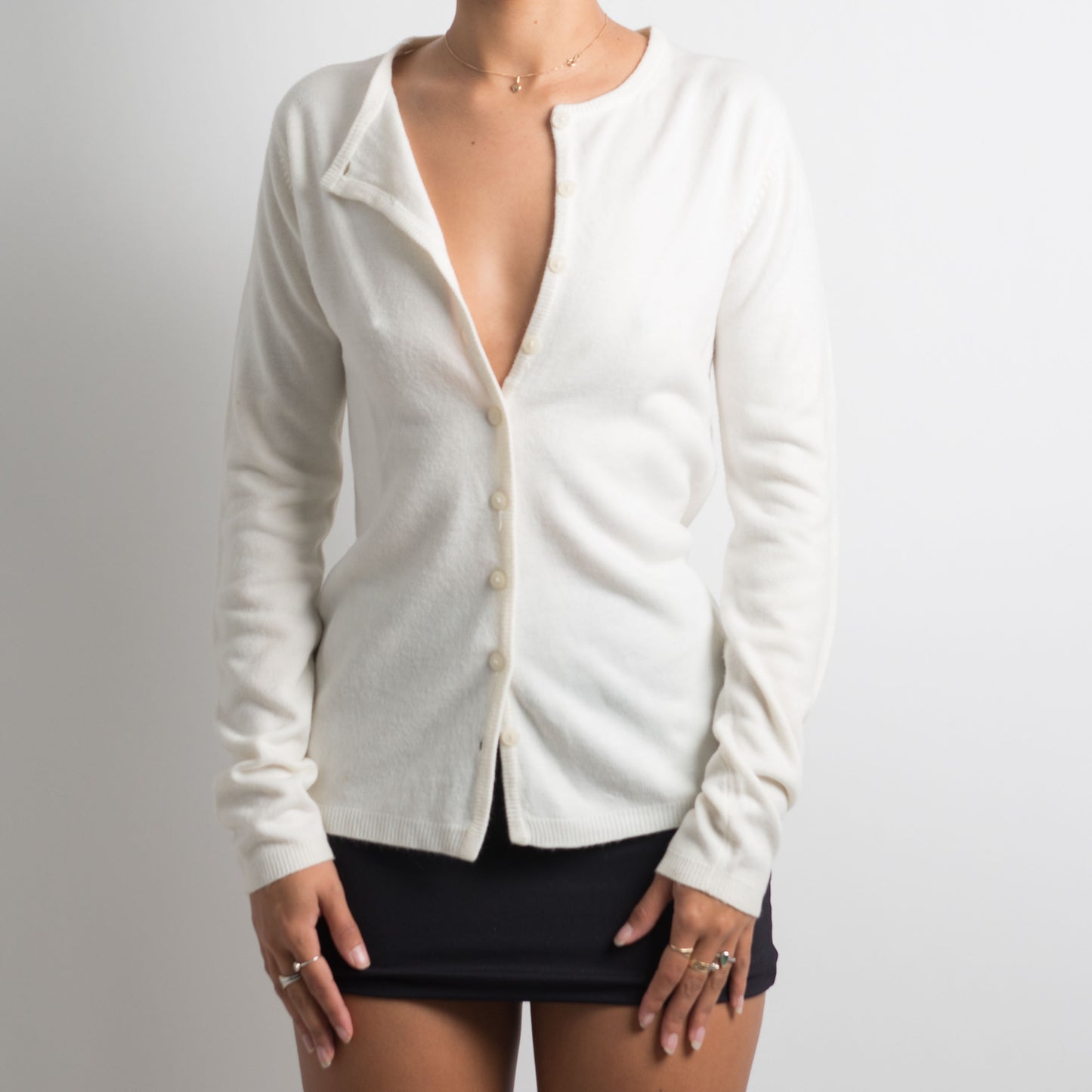 CARDIGAN BLANC CASSE