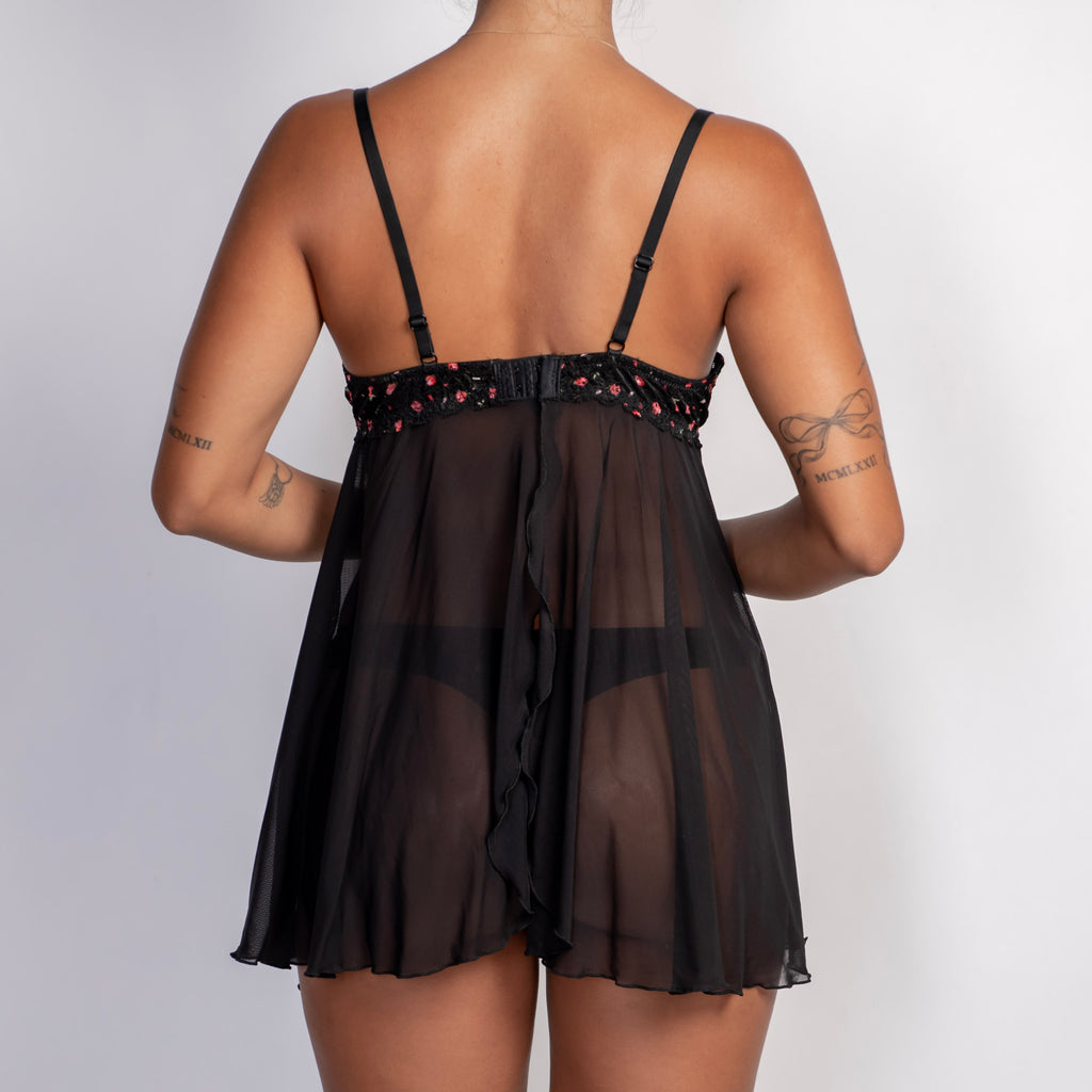 BLACK MESH BABYDOLL
