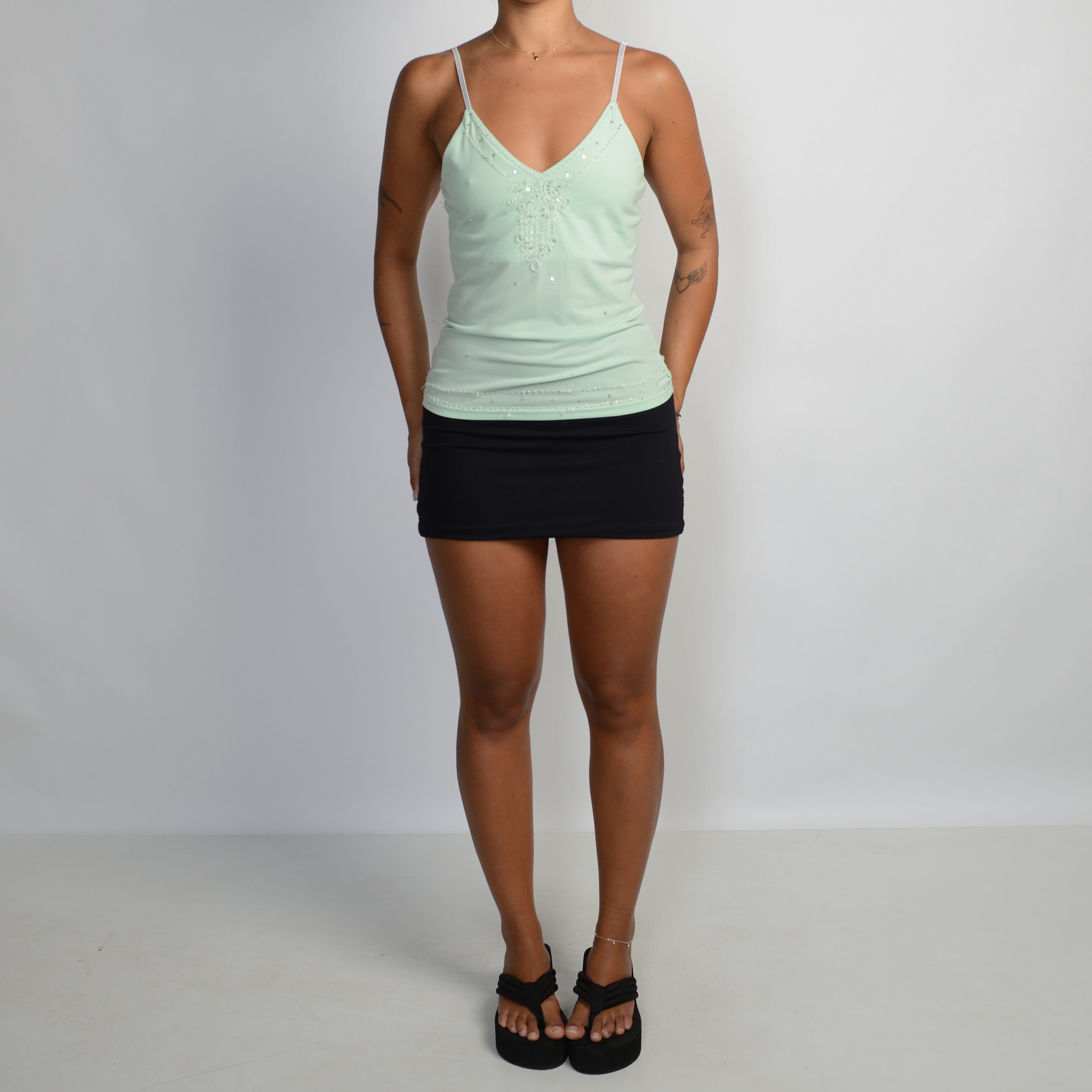 MINT BEADED CAMISOLE