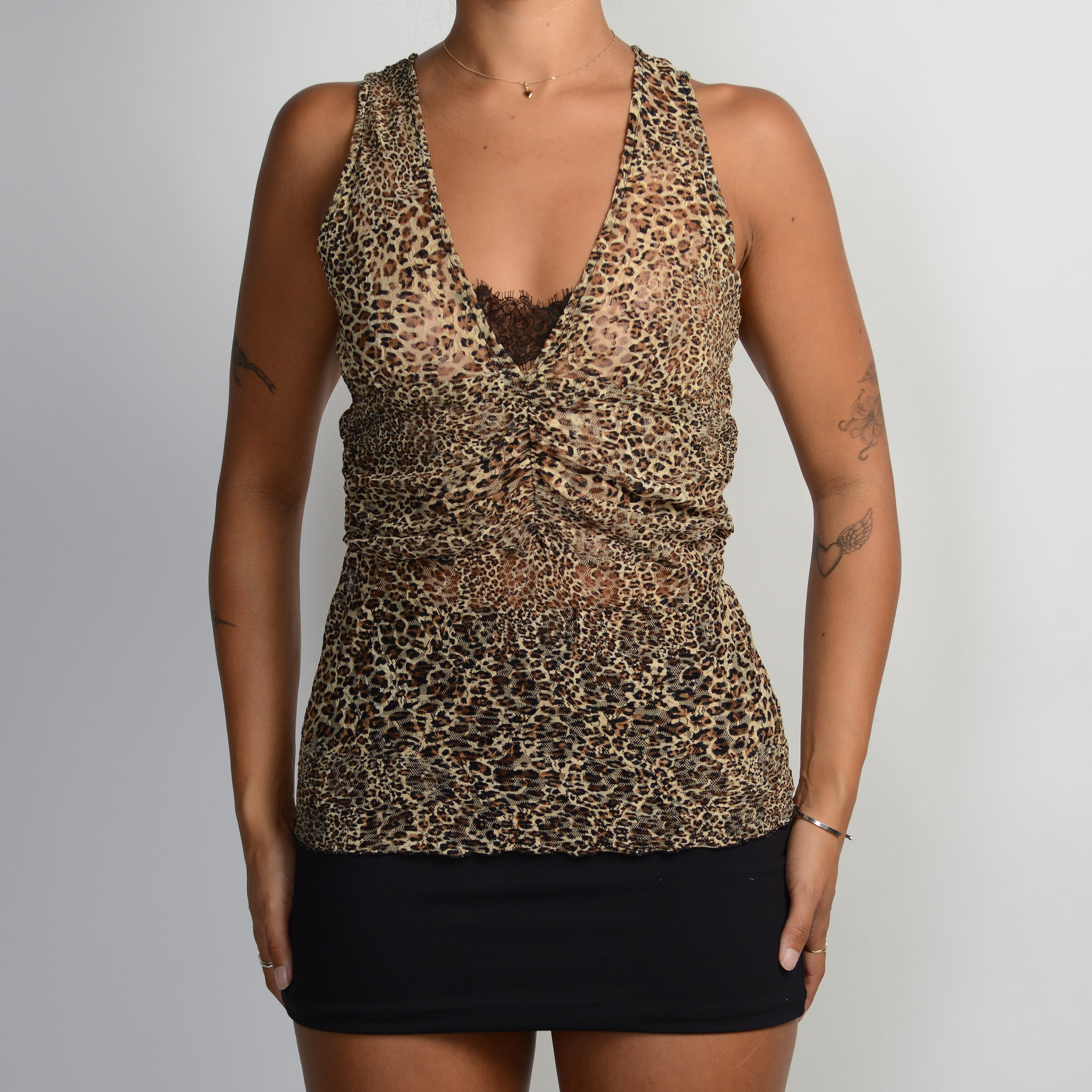 MESH ANIMAL PRINT TOP