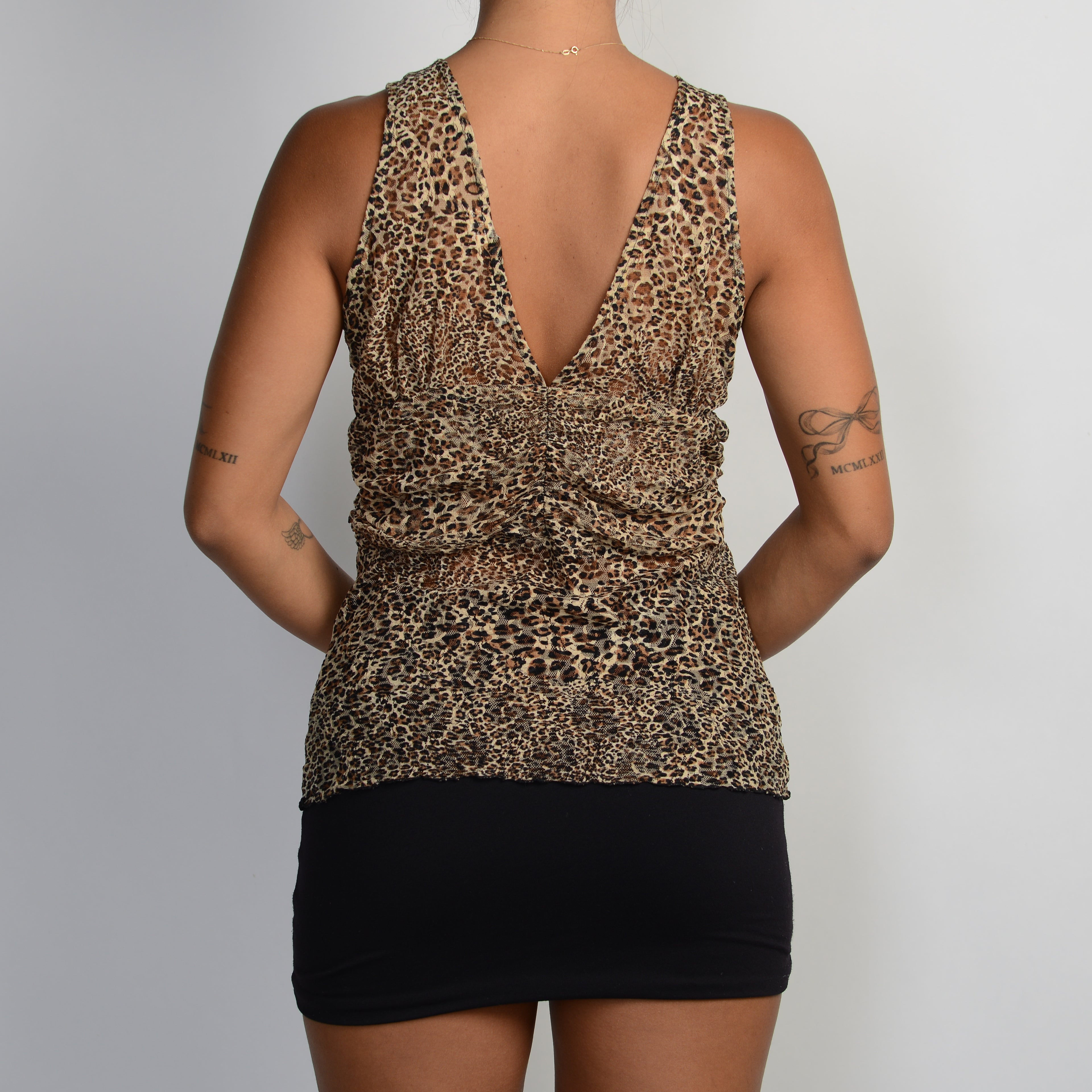 MESH ANIMAL PRINT TOP