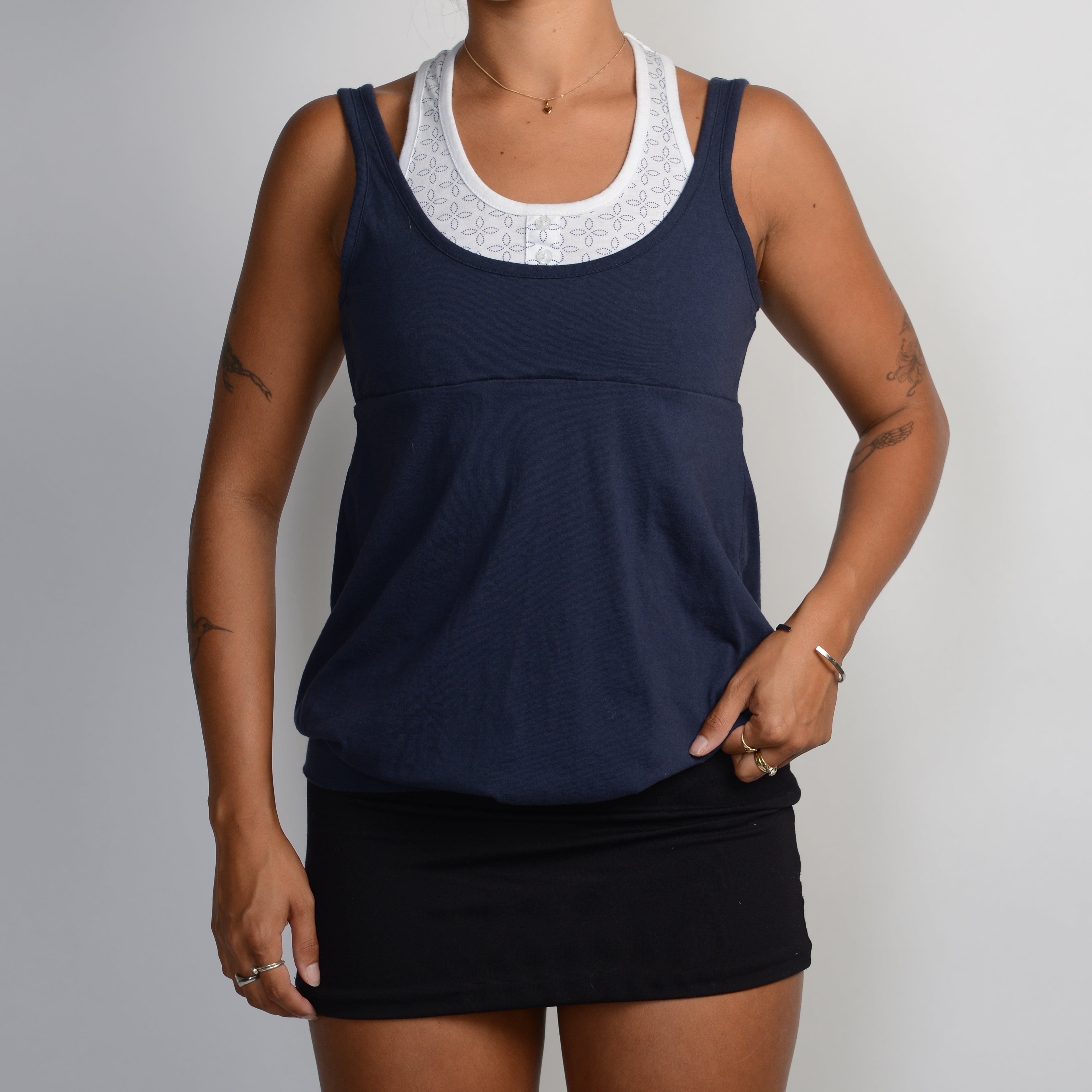 NAVY LAYERED TANK TOP