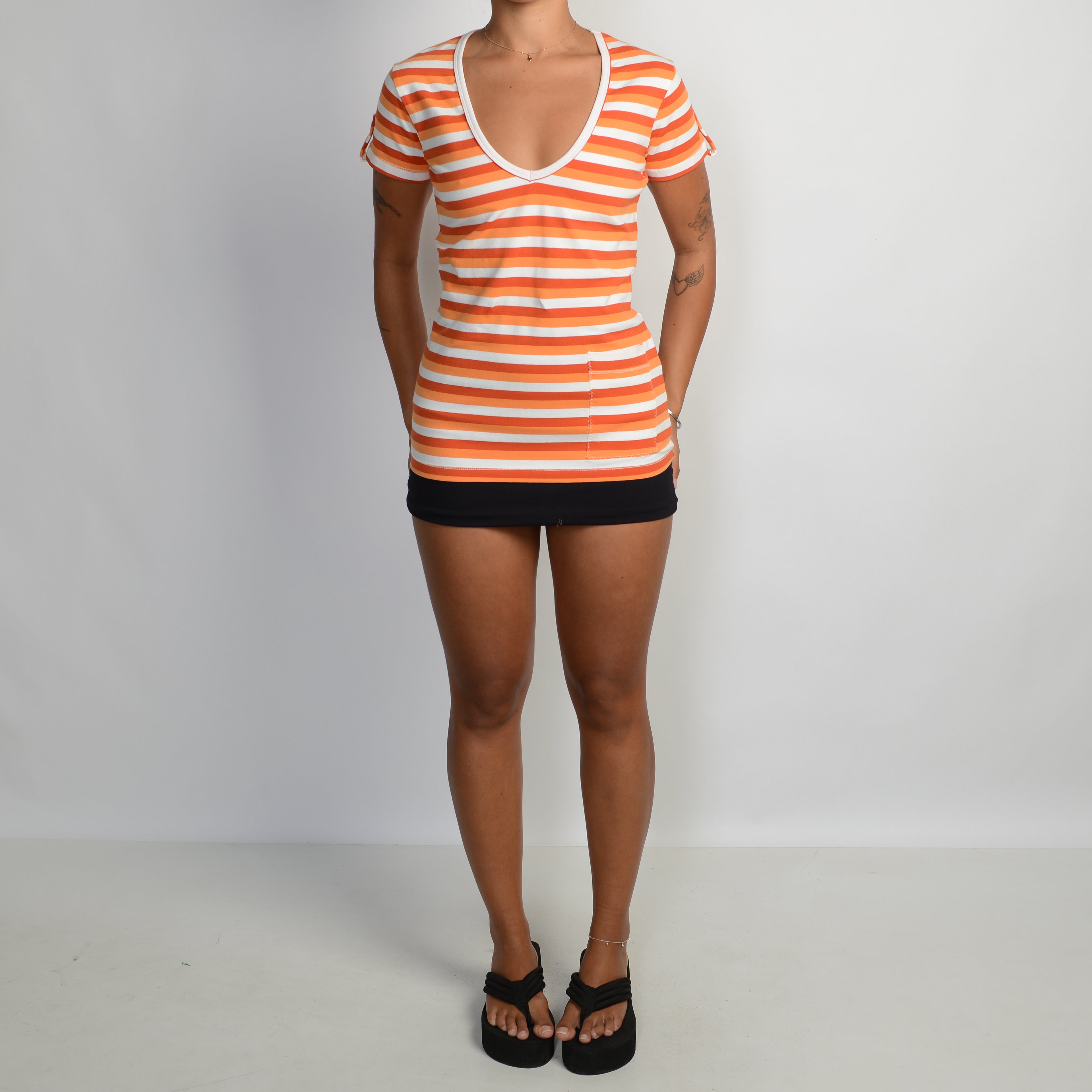 ORANGE STRIPE TOP