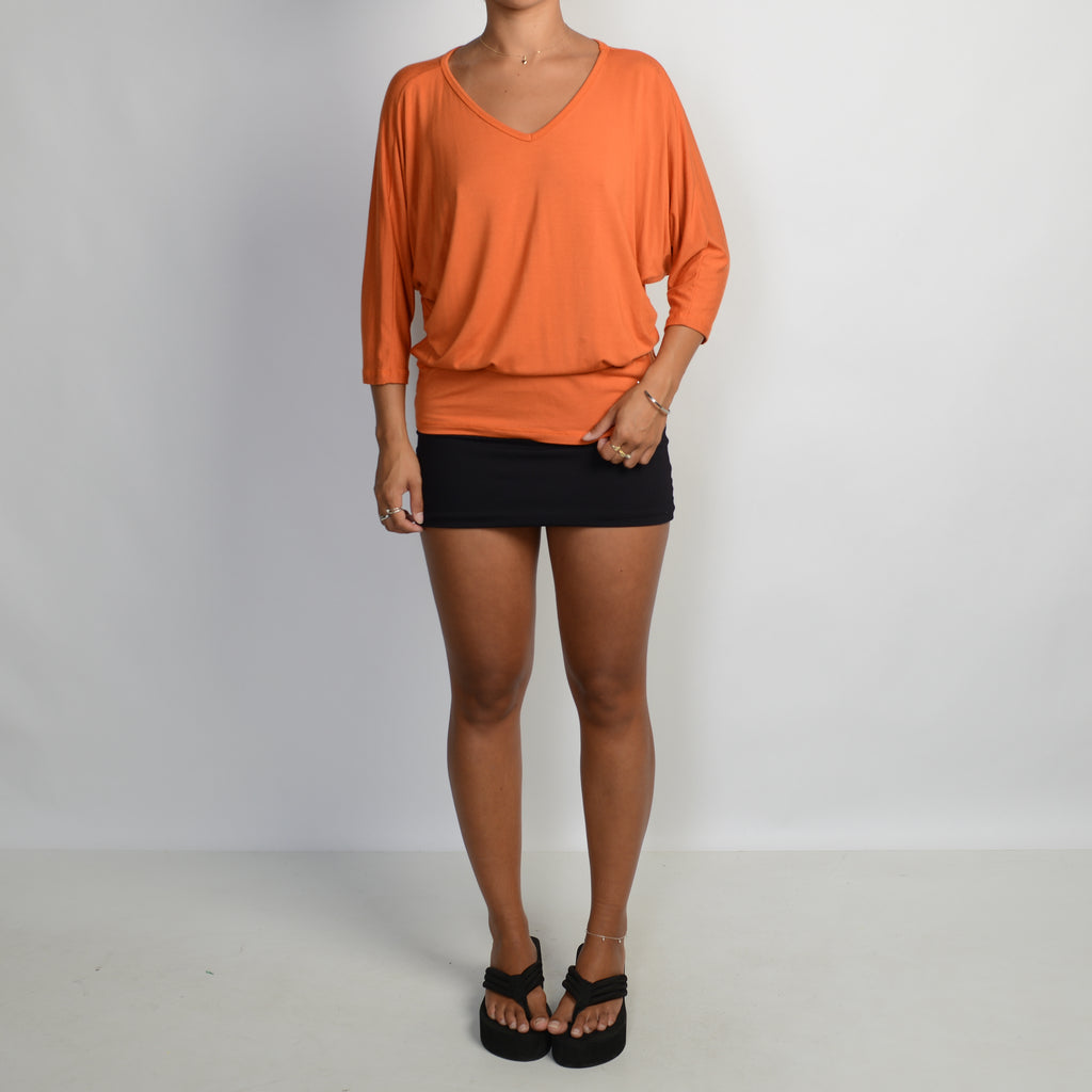 ORANGE BATWING TOP