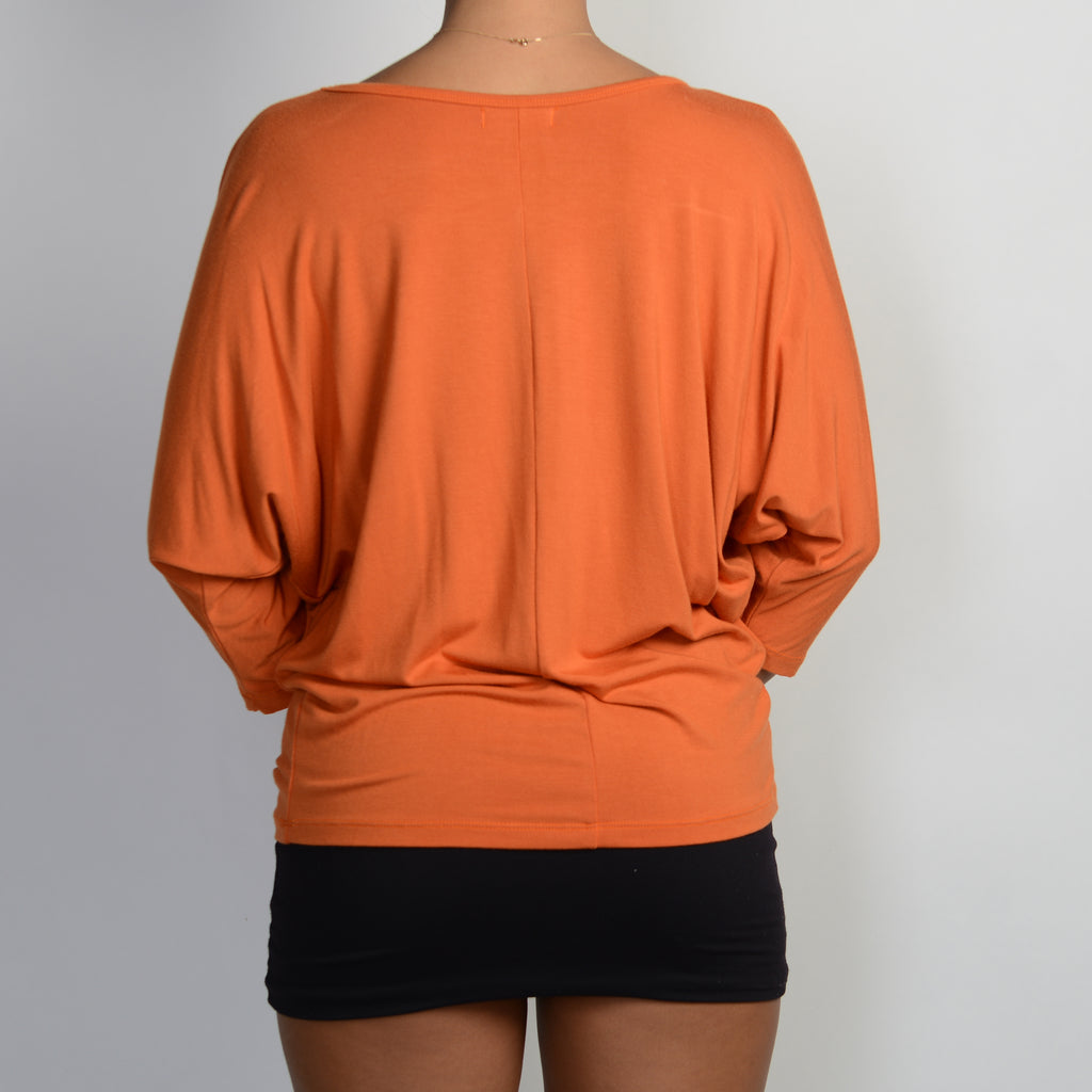 ORANGE BATWING TOP