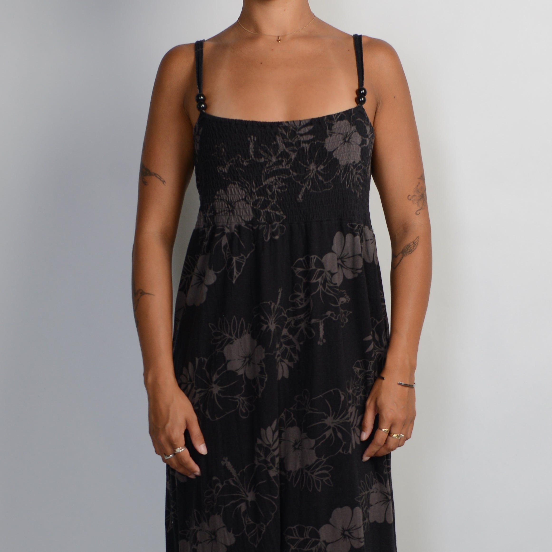 BLACK FLORAL MAXI DRESS