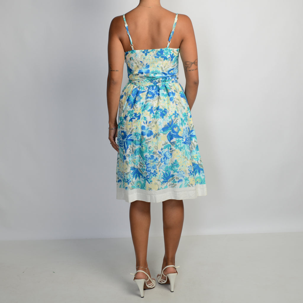 BLUE FLORAL MIDI DRESS