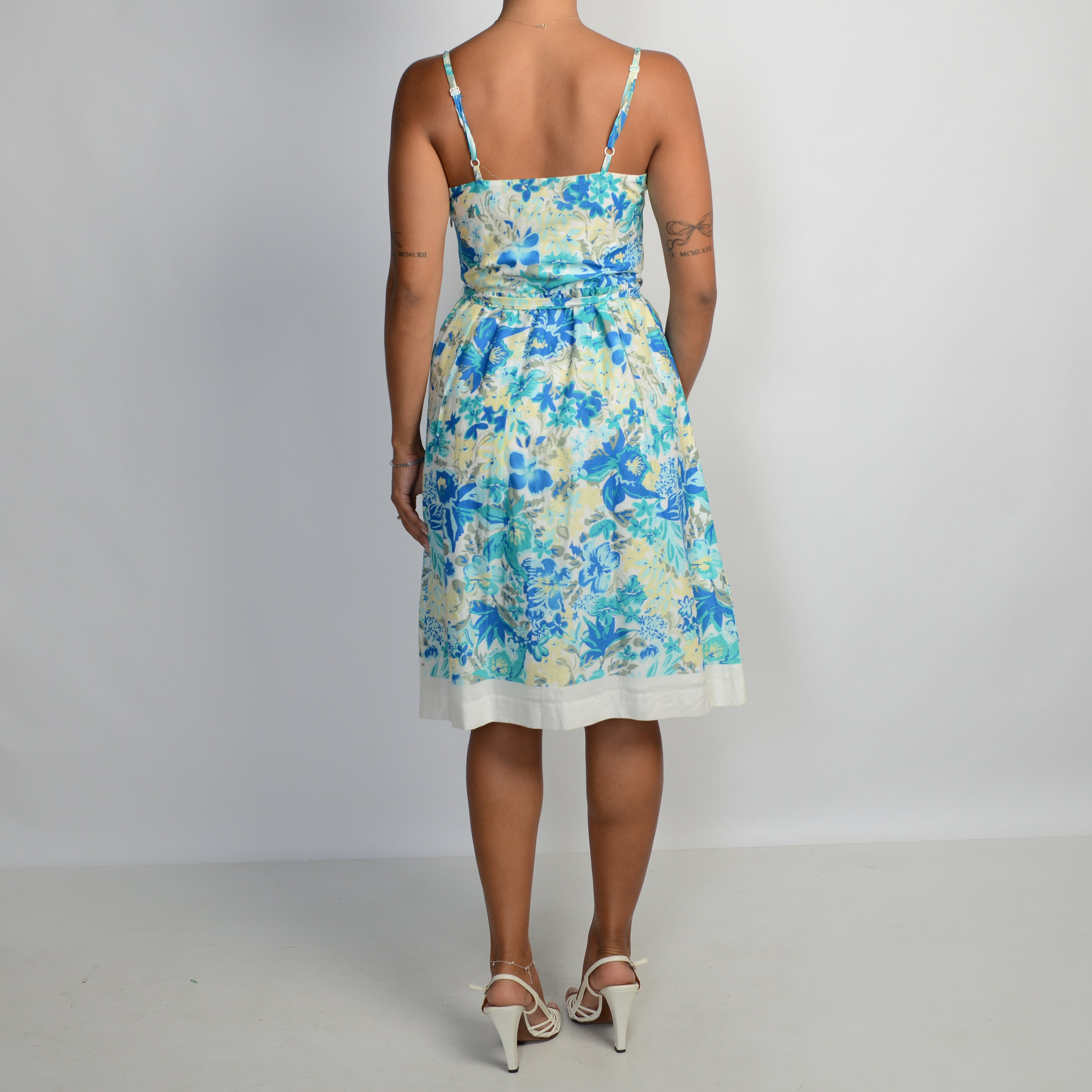 BLUE FLORAL MIDI DRESS