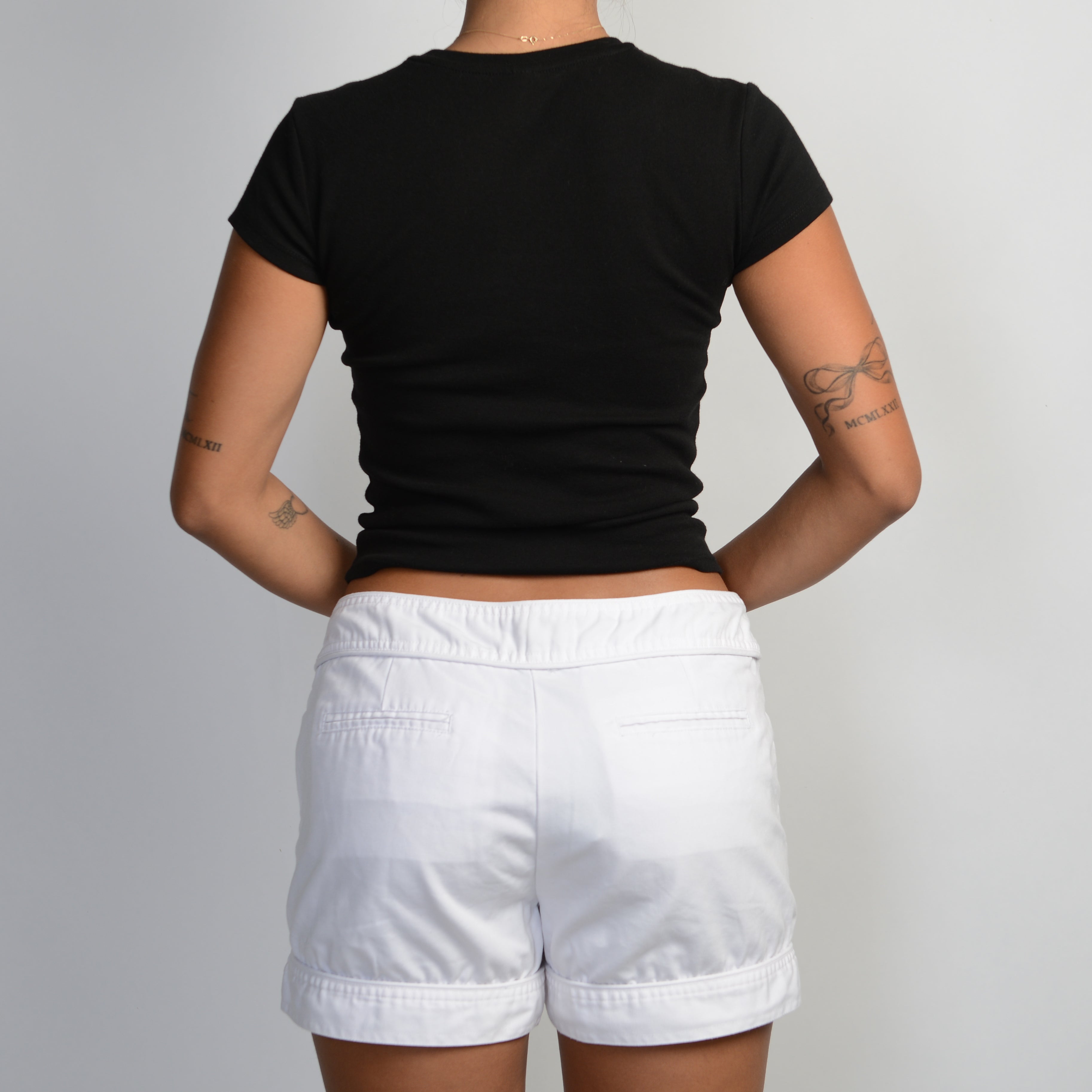 WHITE COTTON SHORTS