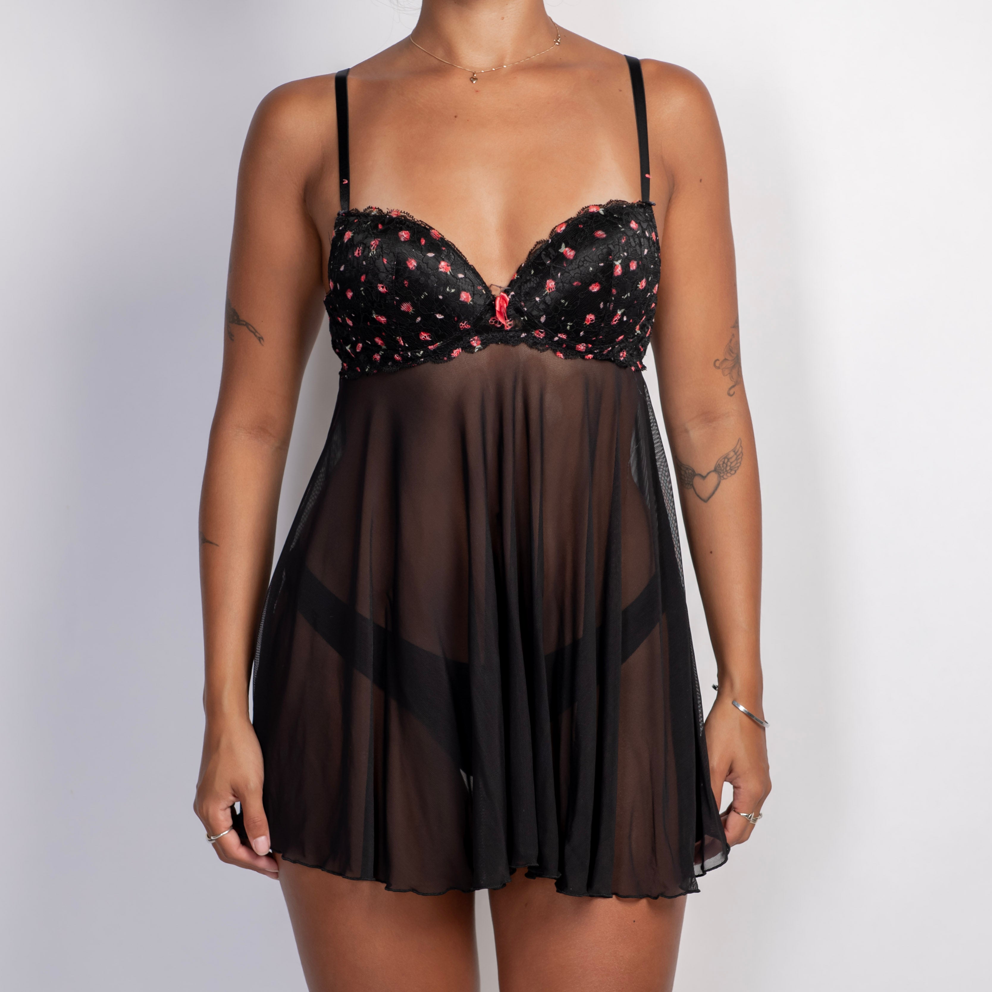 BLACK MESH BABYDOLL