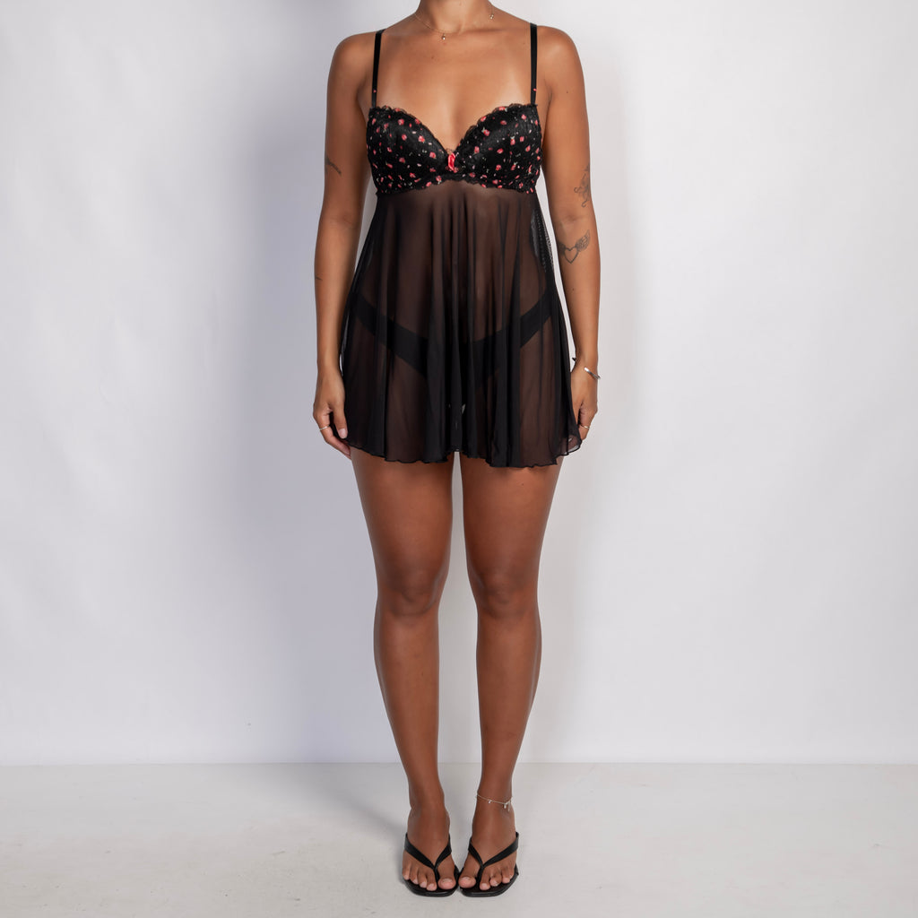 BLACK MESH BABYDOLL