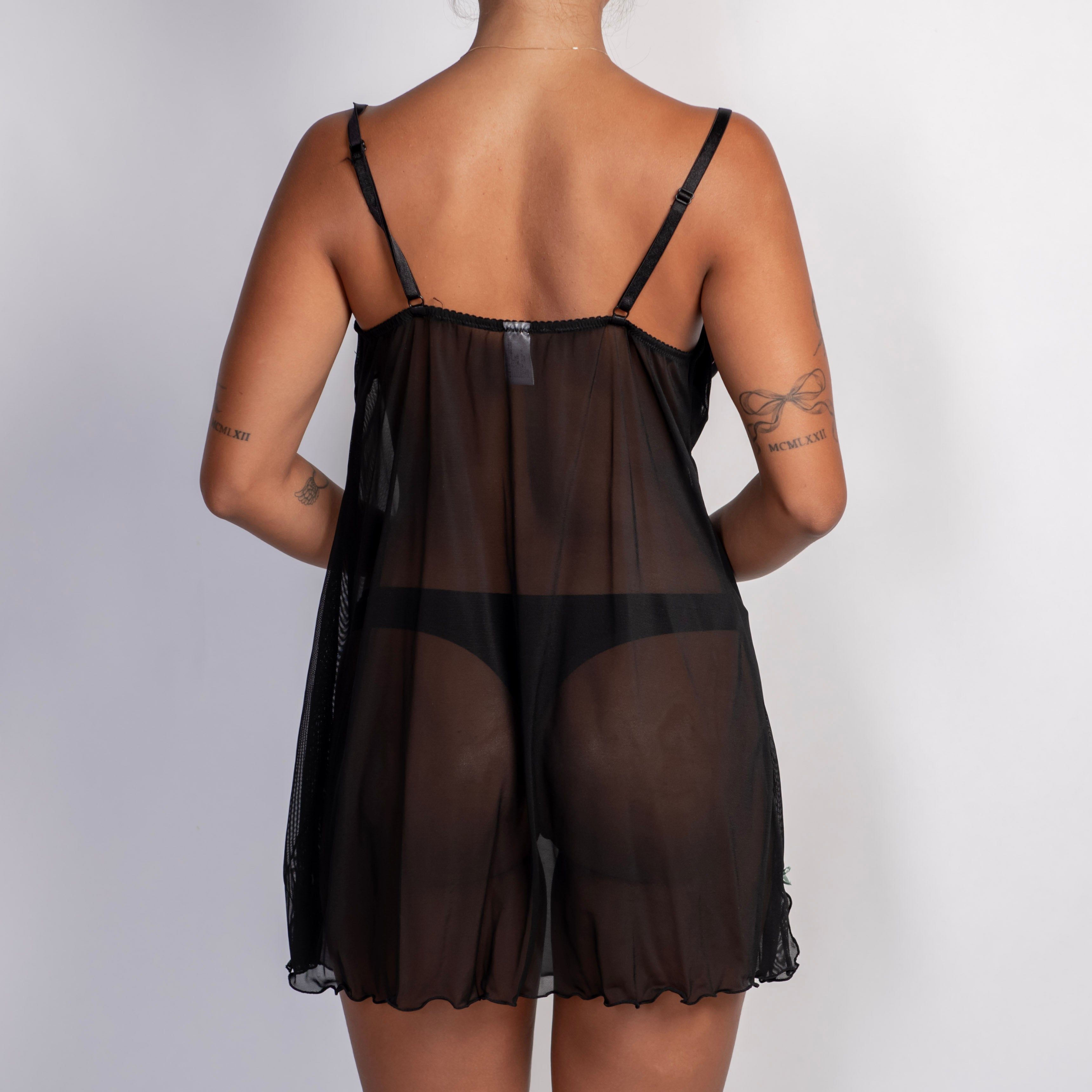 BLACK MESH BABYDOLL