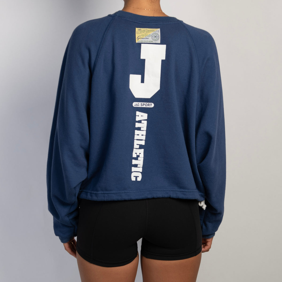BLUE DRAWSTRING SWEATSHIRT