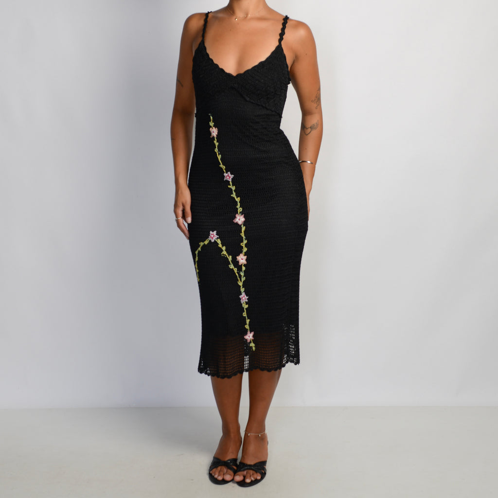 EMBROIDERED MIDI DRESS