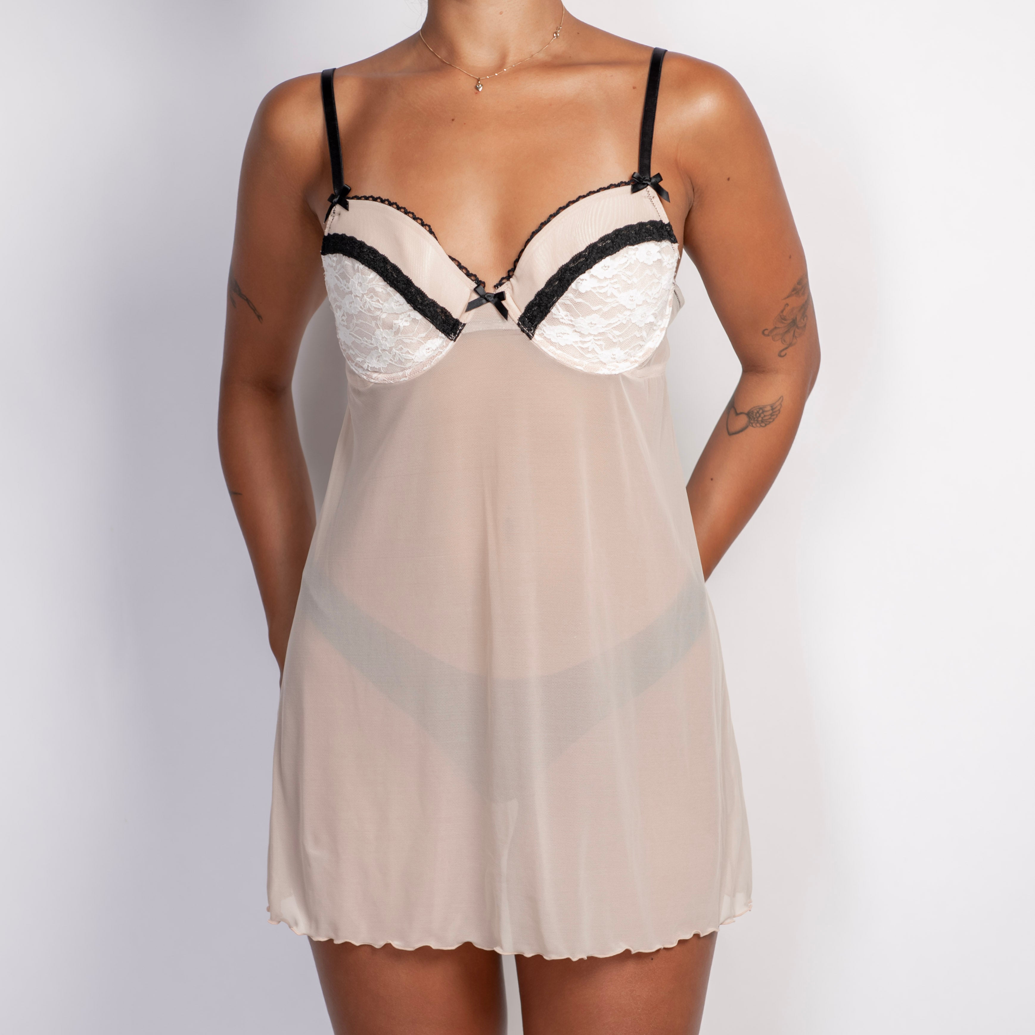 CREAM BUSTIER BABYDOLL