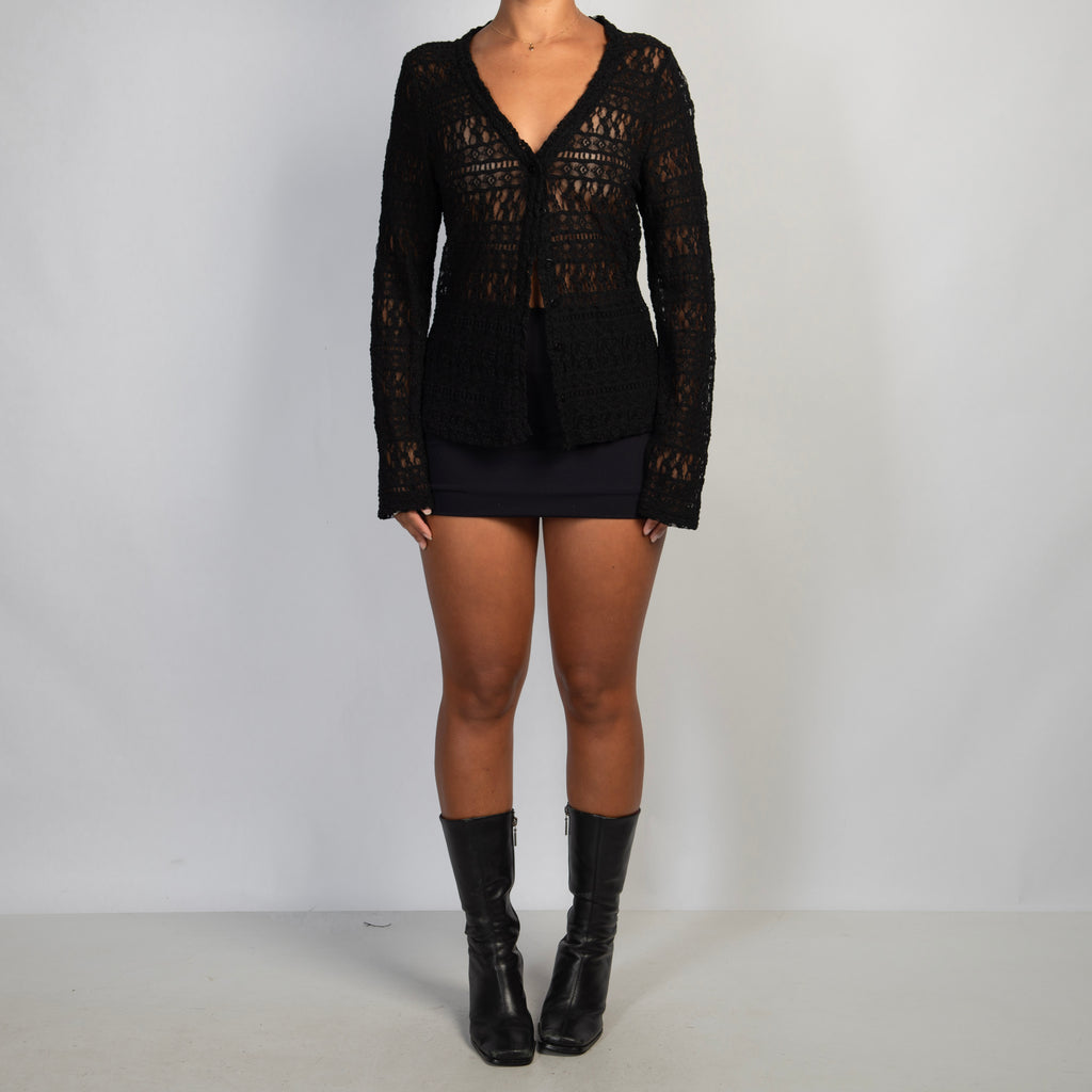 BLACK LACE CARDIGAN