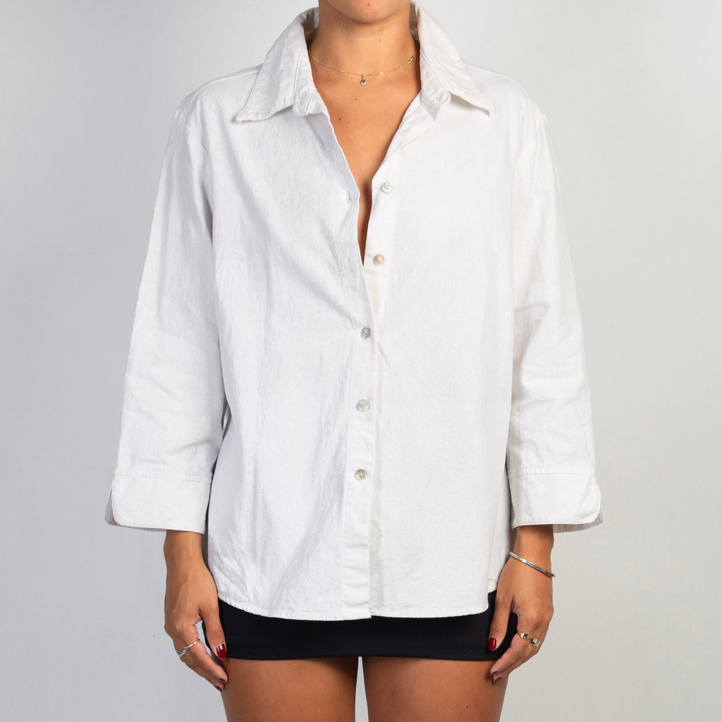 WHITE LINEN COTTON SHIRT