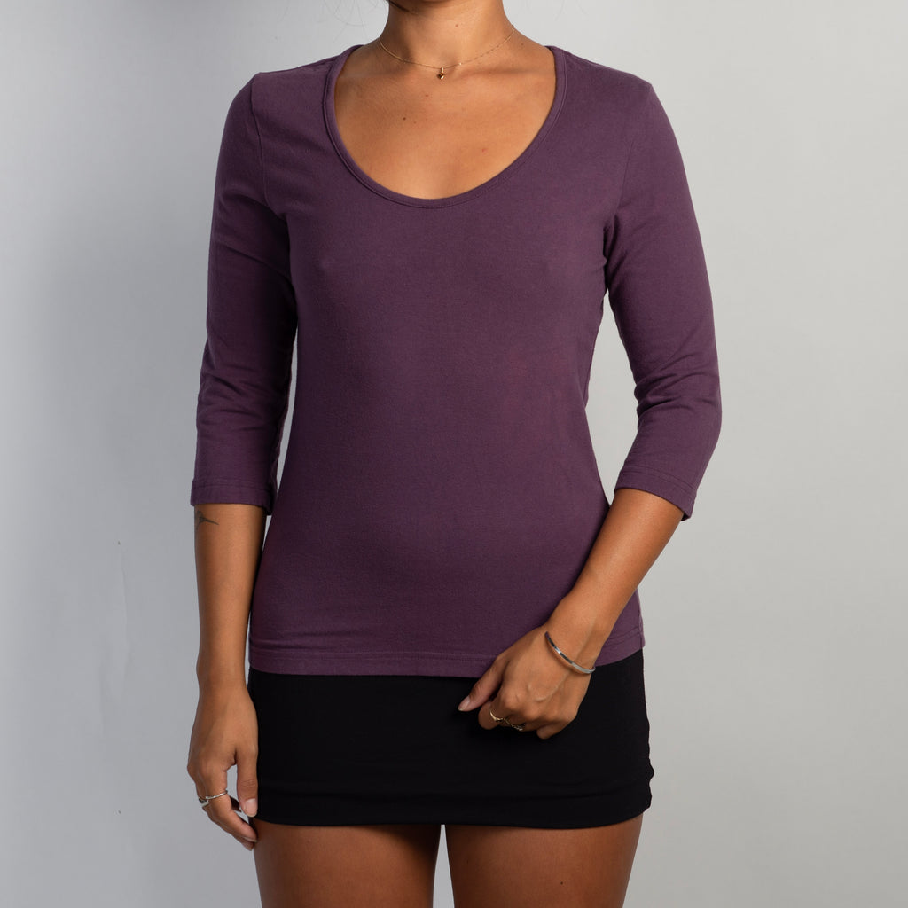 PURPLE 3/4 SLEEVE TOP