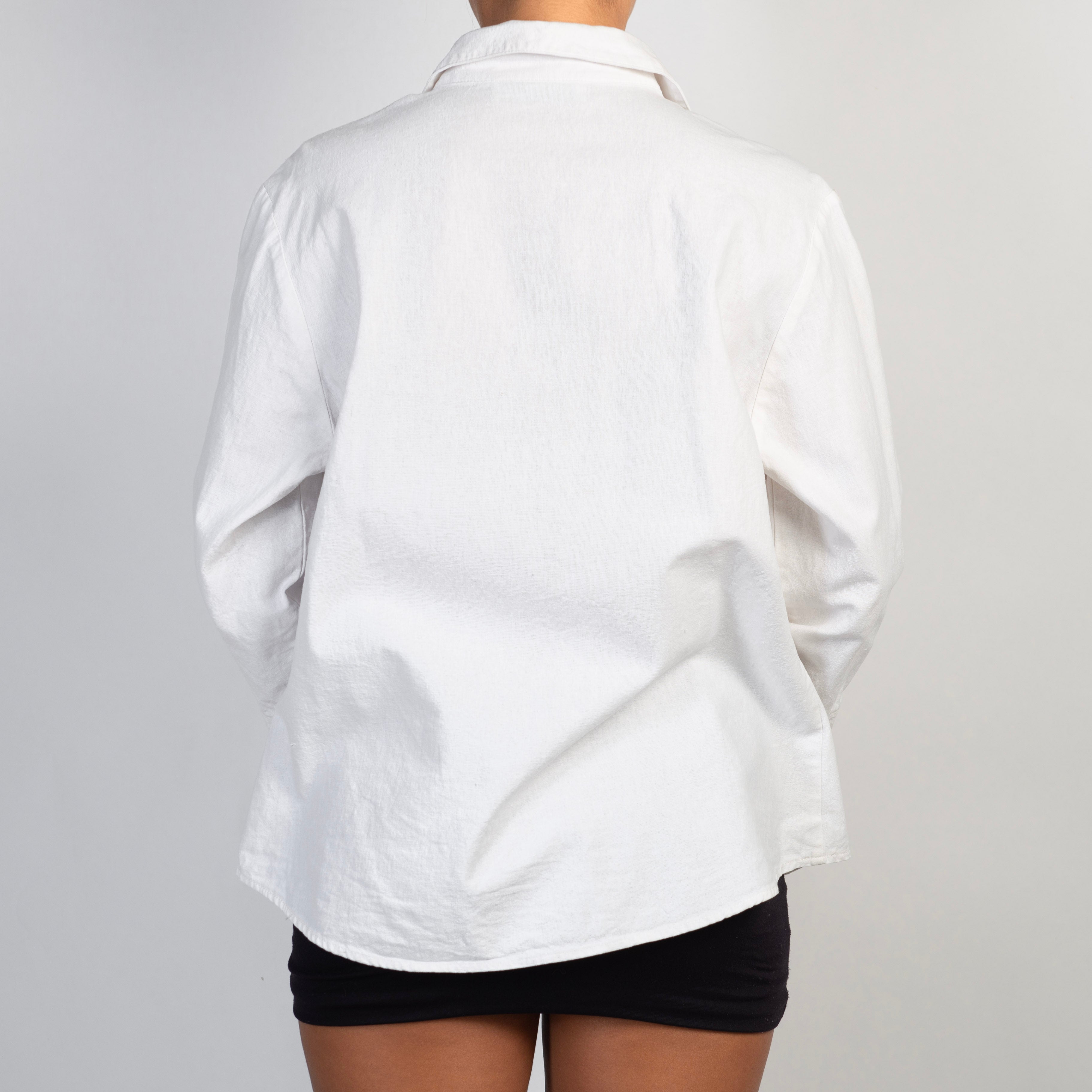 WHITE LINEN COTTON SHIRT