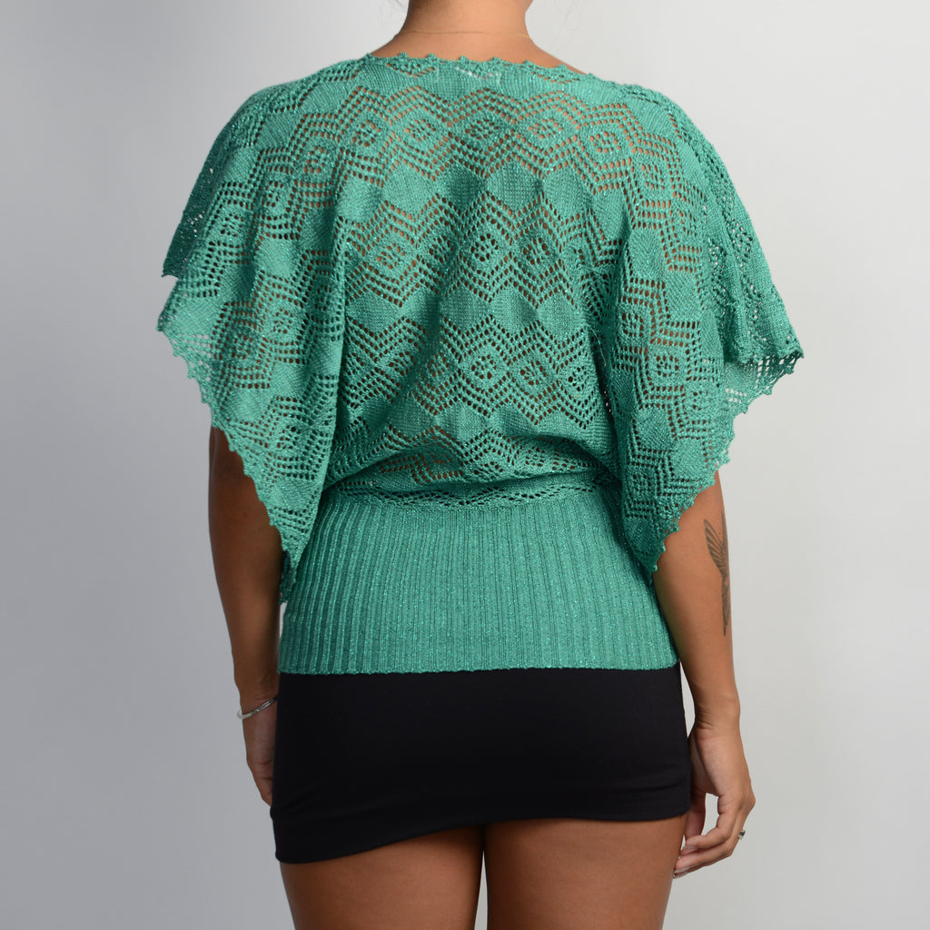 GREEN CROCHET TOP