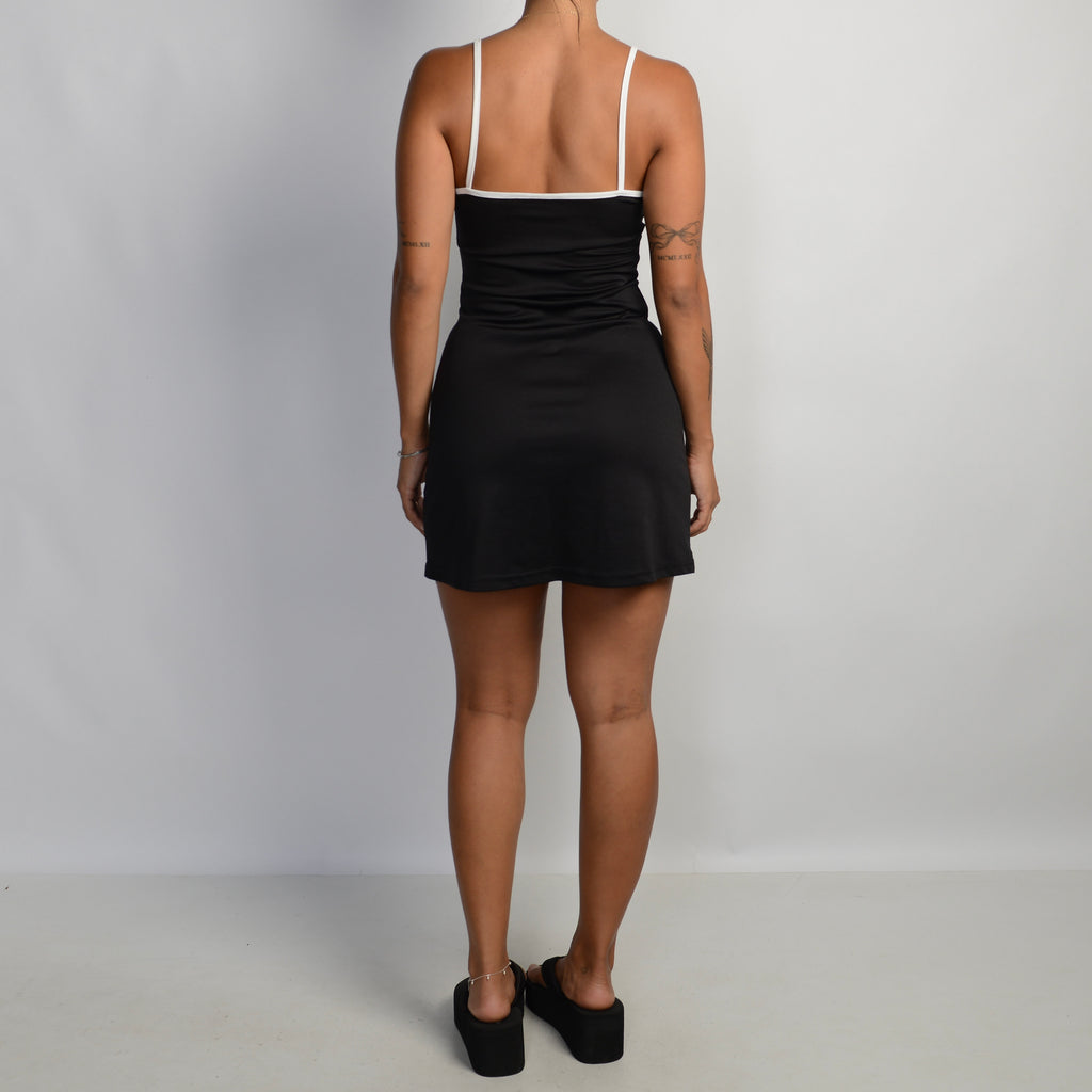 WHITE TRIM MINI DRESS