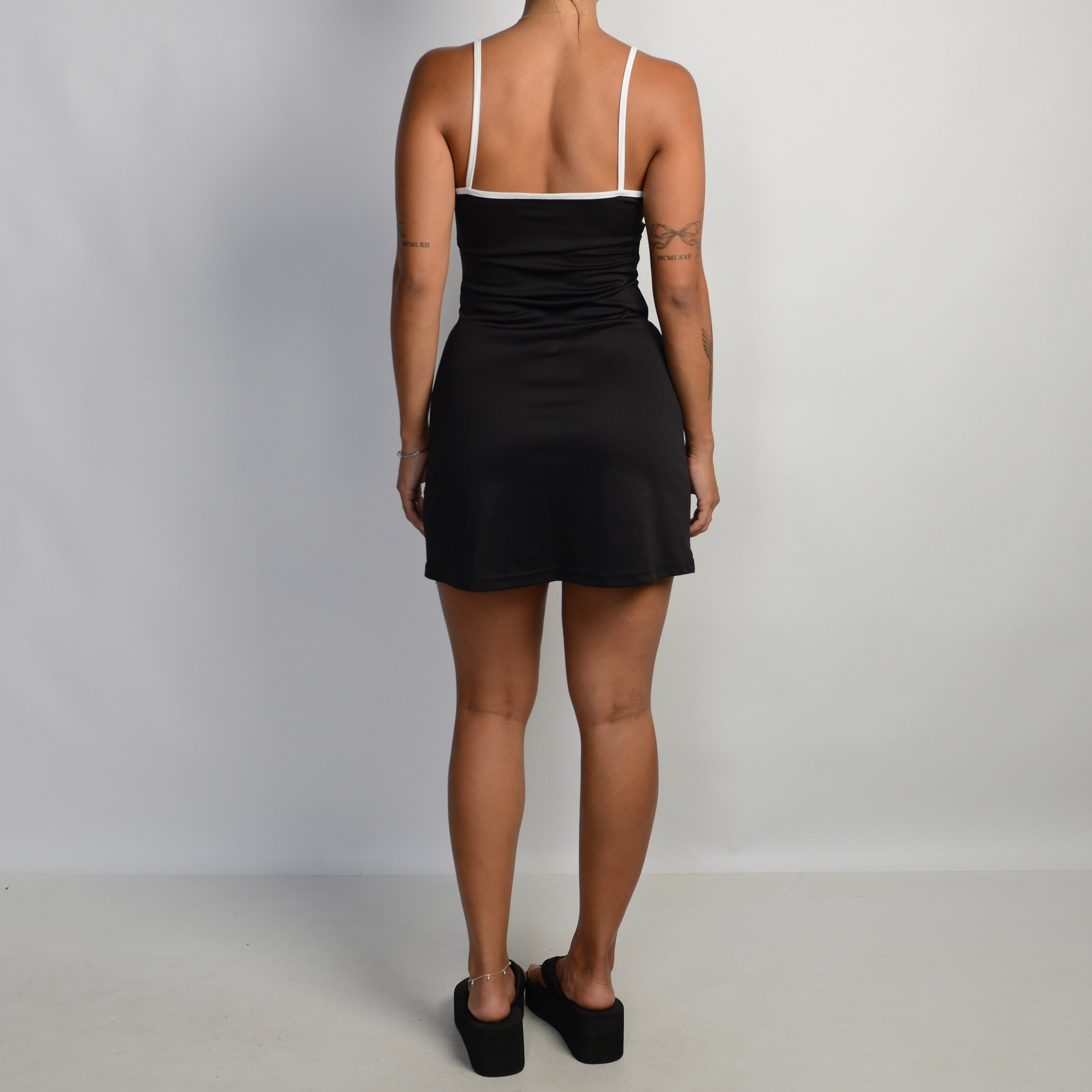 WHITE TRIM MINI DRESS