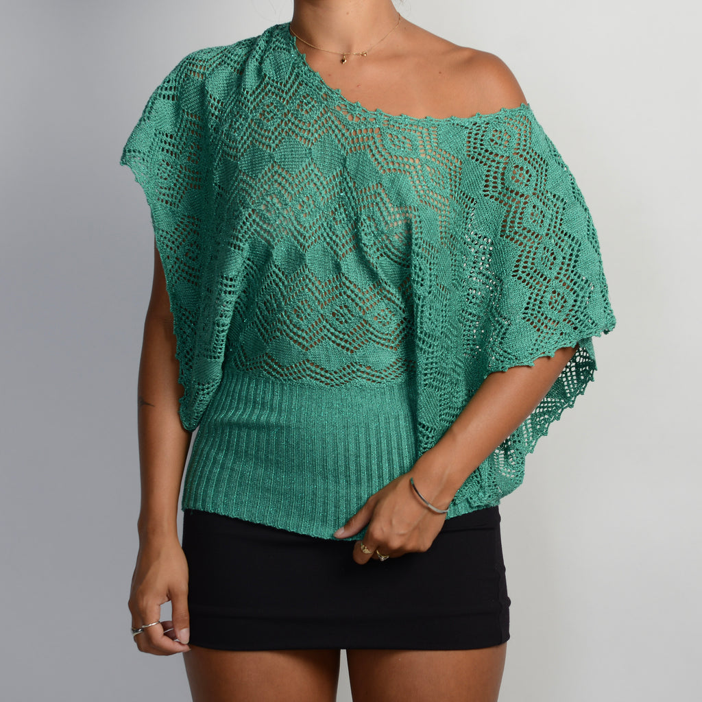 GREEN CROCHET TOP