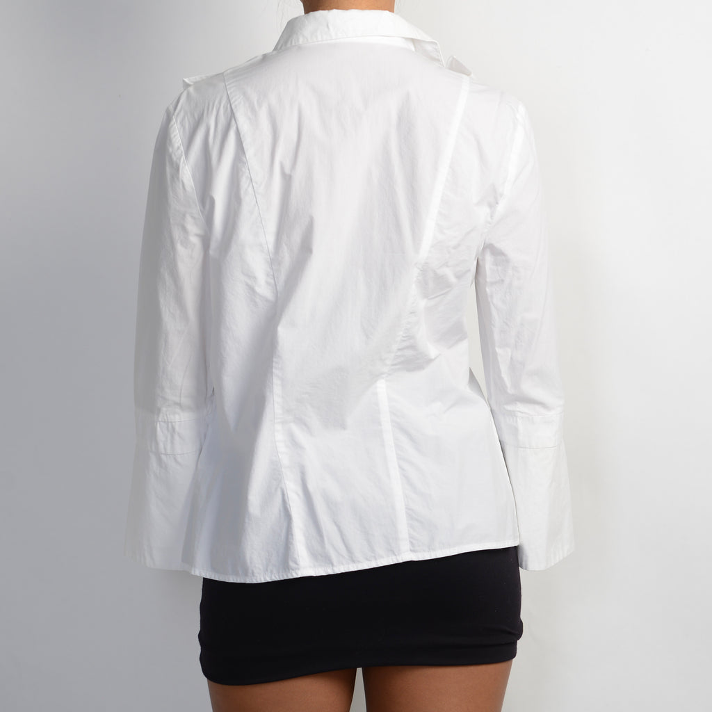 WHITE RUFFLE BLOUSE