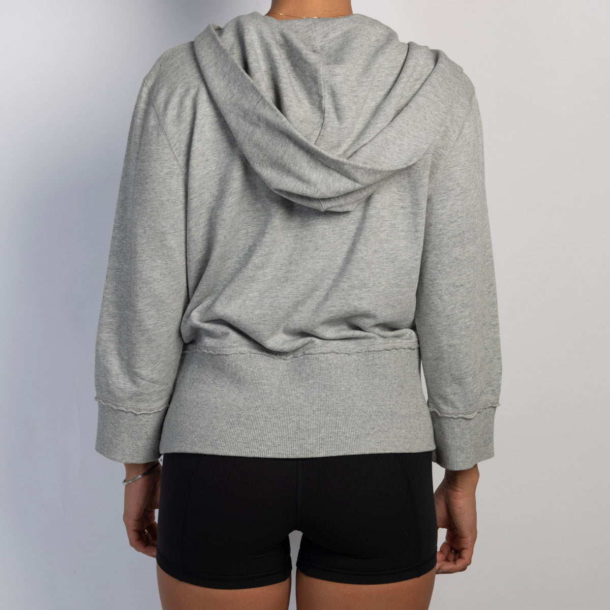 GREY 3/4 SLEEVE HOODIE
