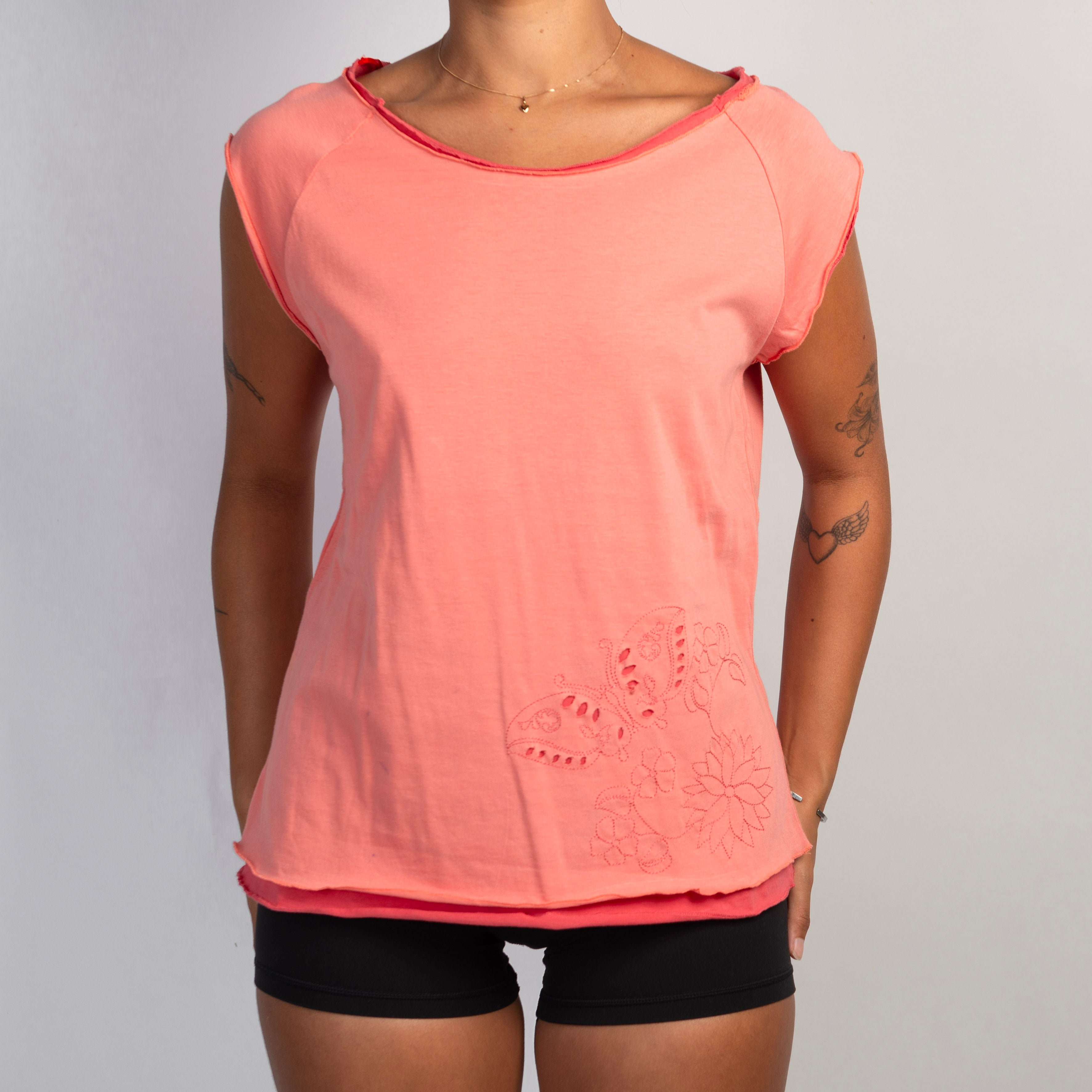 PEACH LAYERED TEE