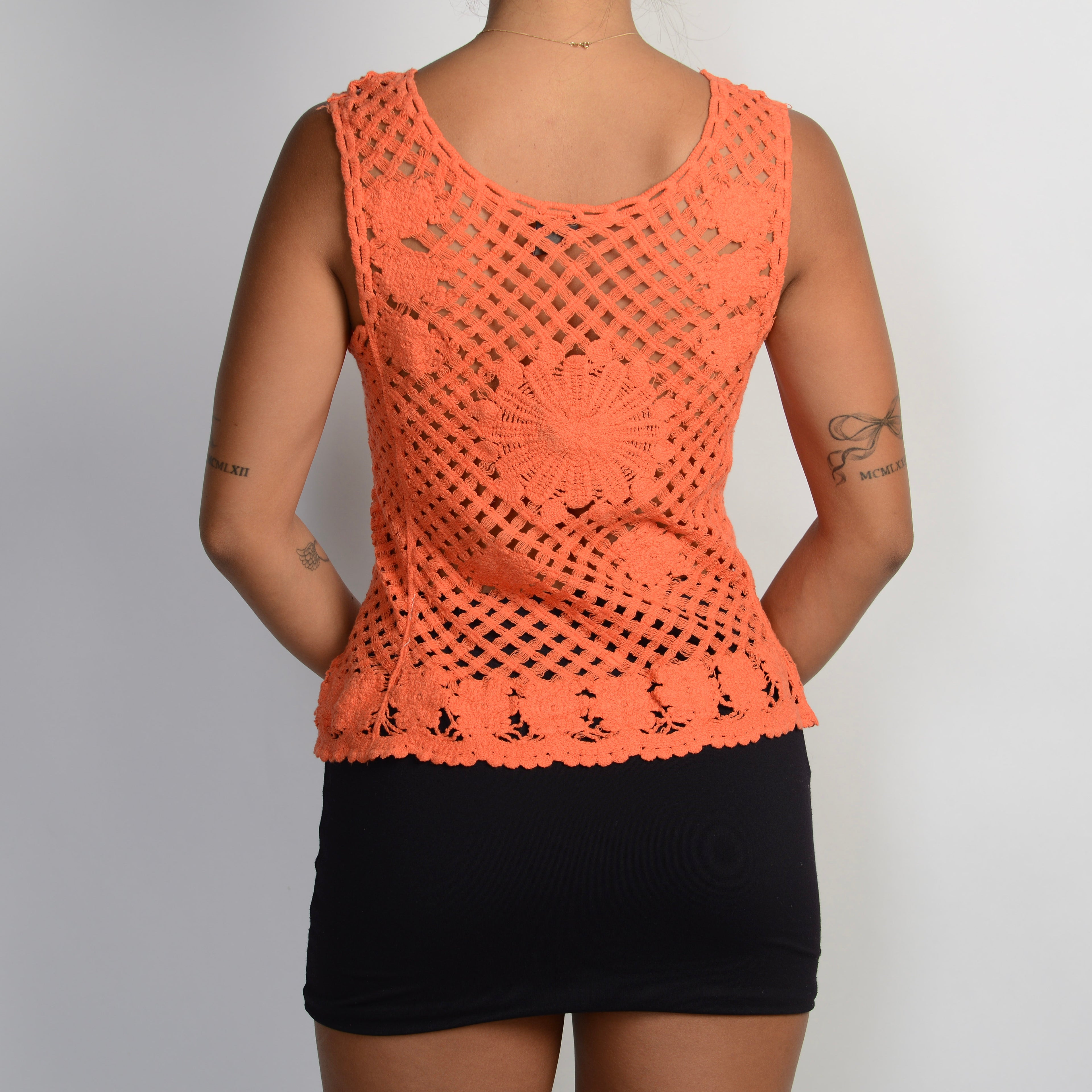 ORANGE CROCHET TOP