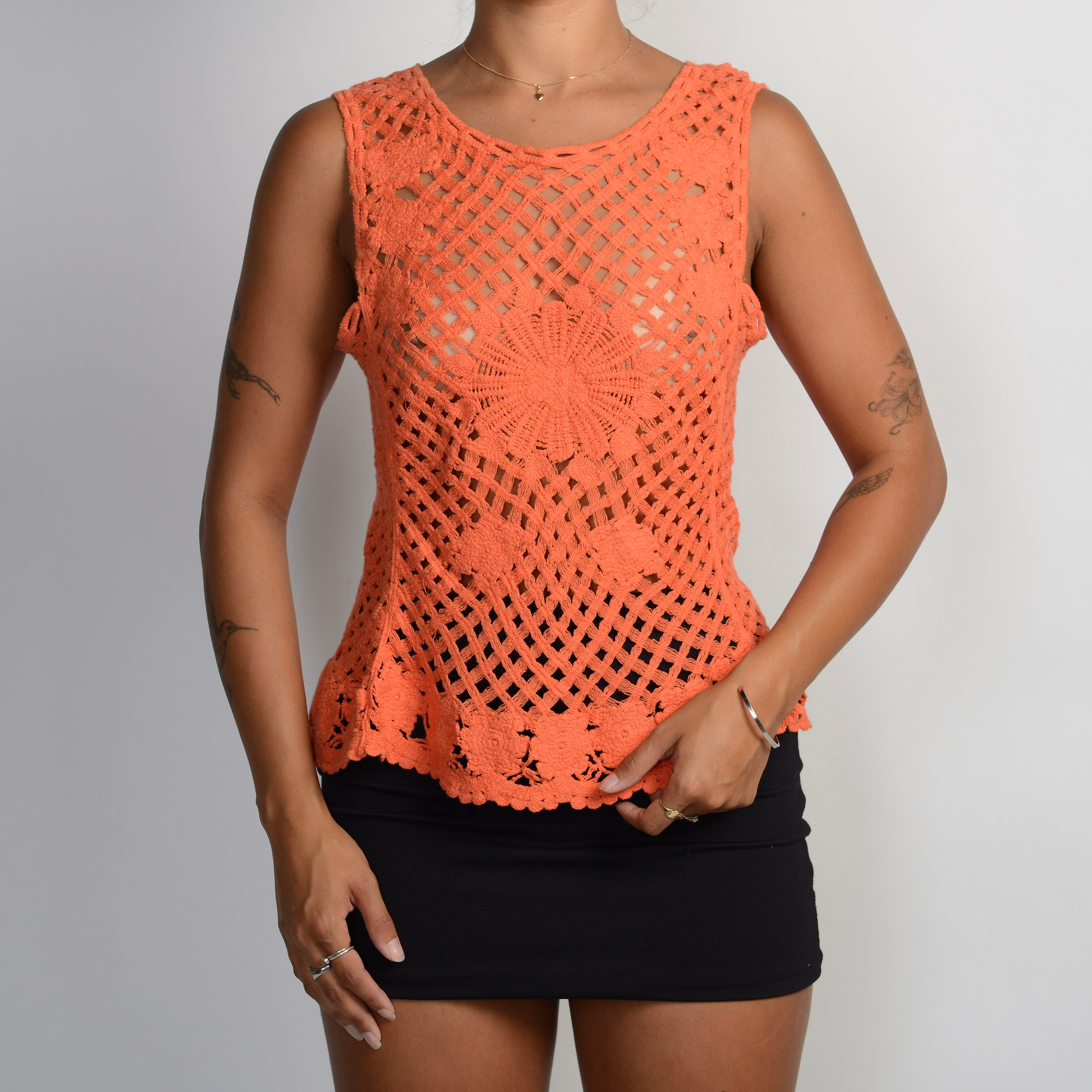 ORANGE CROCHET TOP