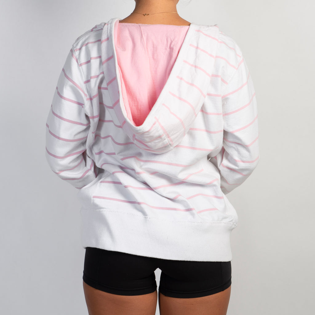 WHITE STRIPE HOODIE